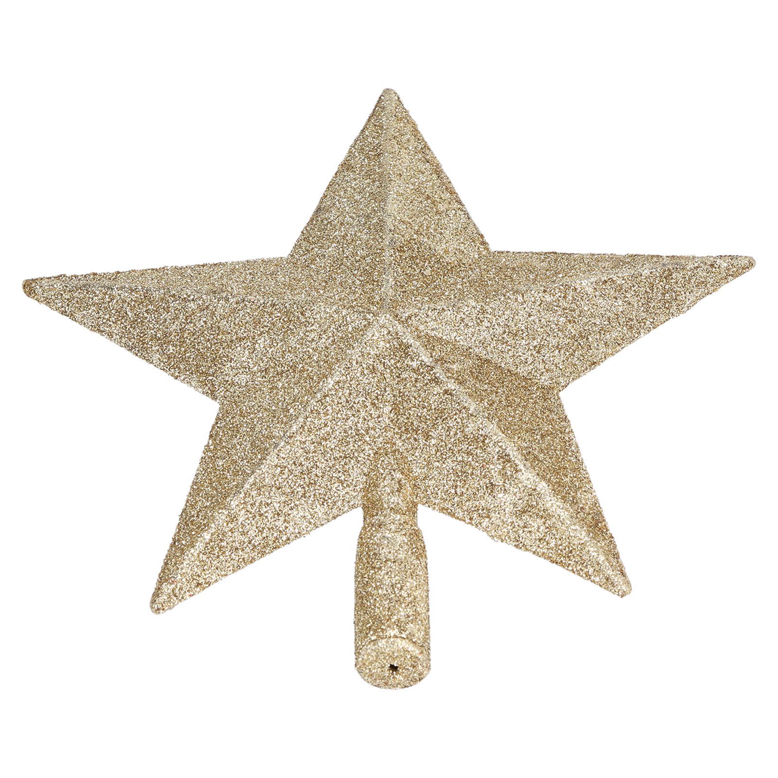 Star Tree Topper Decorated Golden Lightweight Shiny Mini Christmas Tree Topper view 4