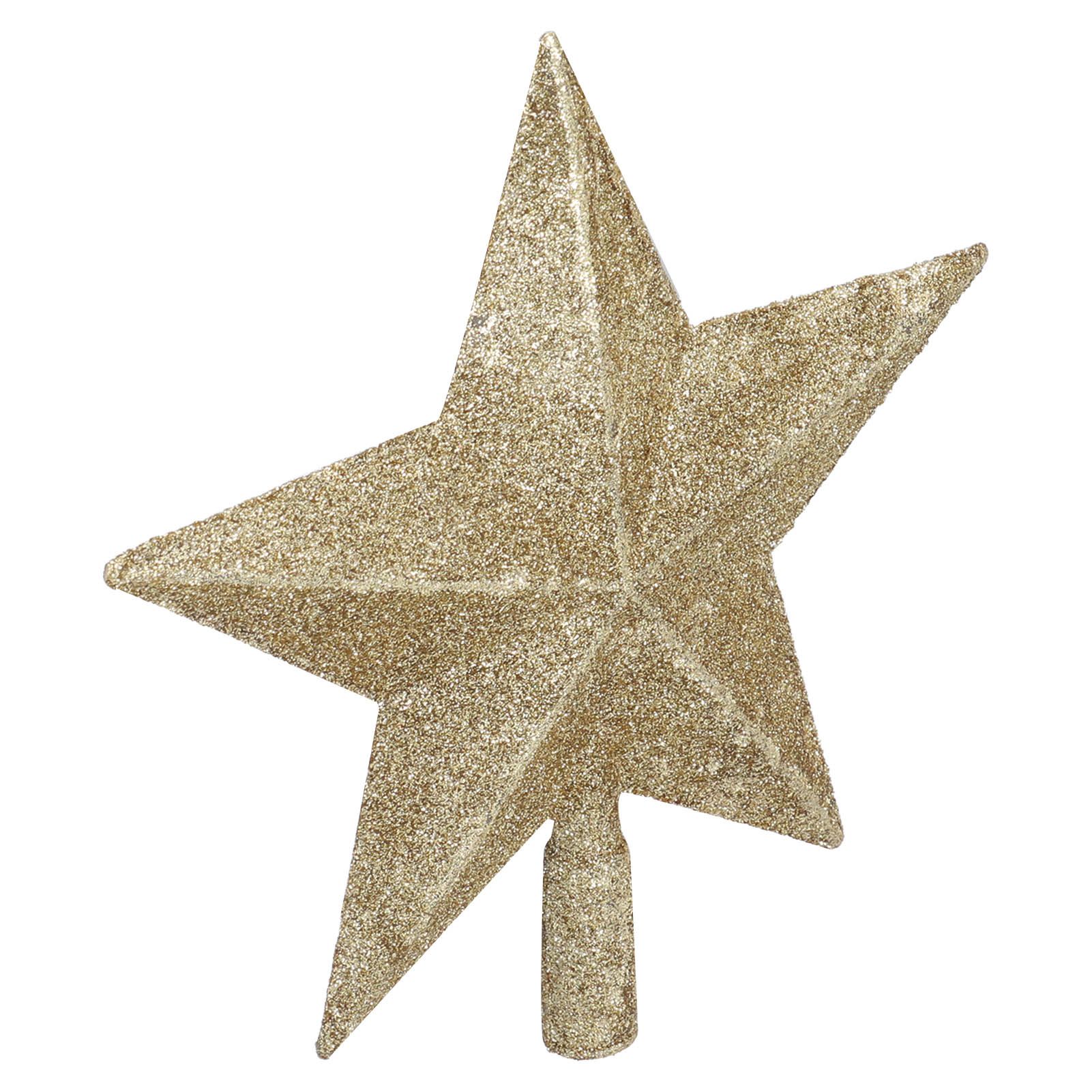 Star Tree Topper Decorated Golden Lightweight Shiny Mini Christmas Tree Topper view 5