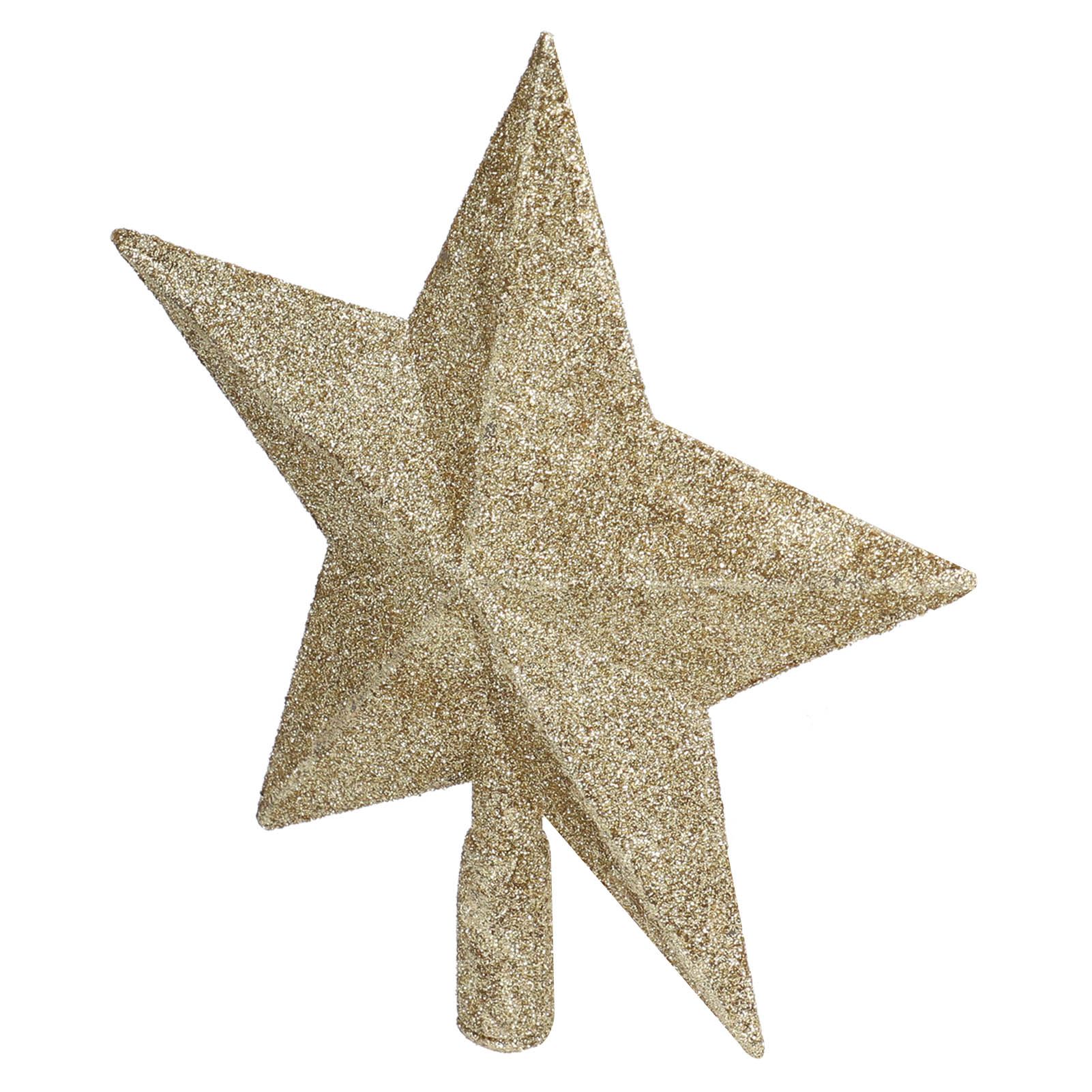 Star Tree Topper Decorated Golden Lightweight Shiny Mini Christmas Tree Topper view 6