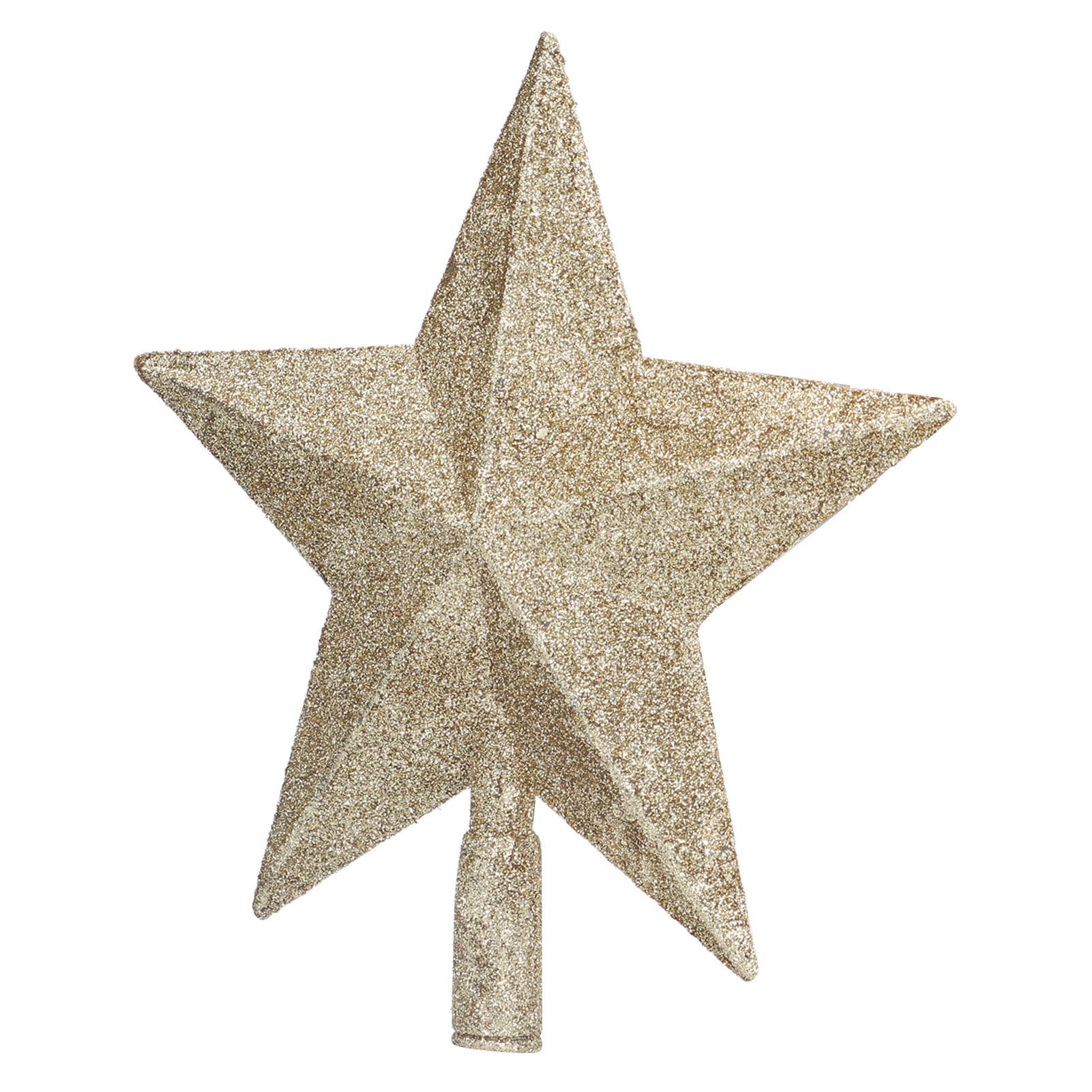 Star Tree Topper Decorated Golden Lightweight Shiny Mini Christmas Tree Topper view 7