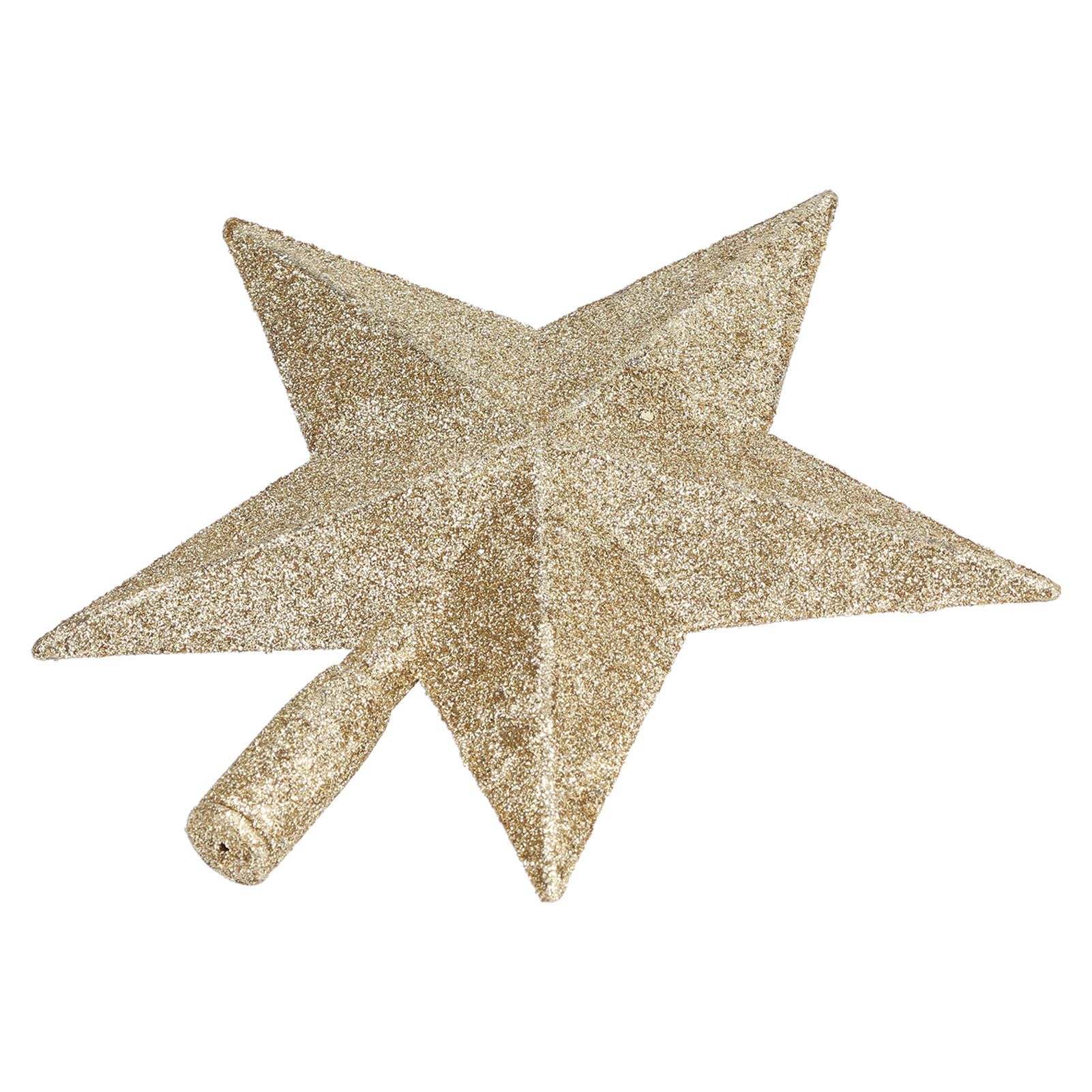Star Tree Topper Decorated Golden Lightweight Shiny Mini Christmas Tree Topper view 8