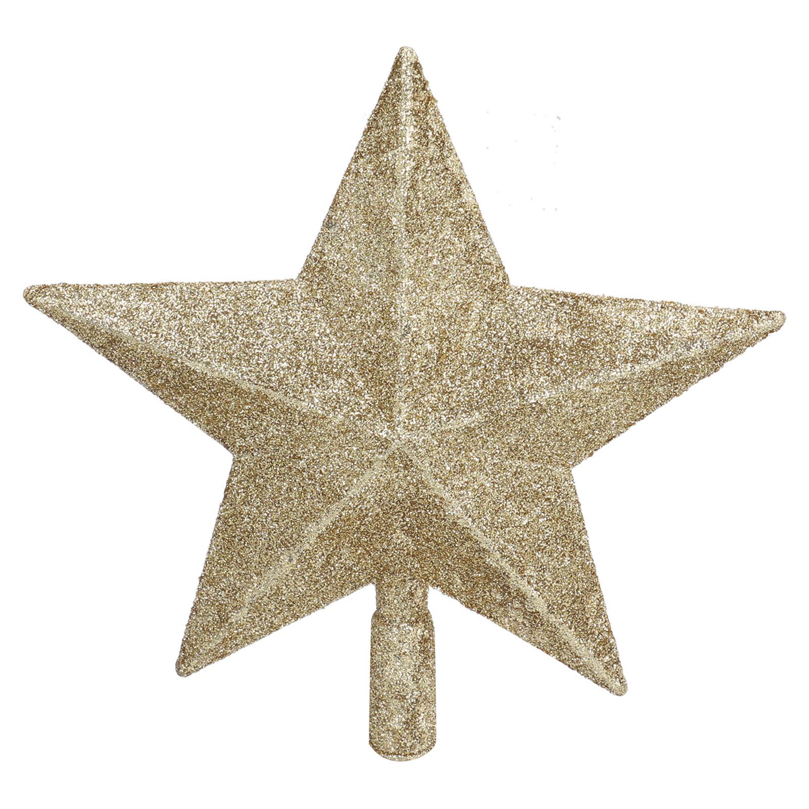 Star Tree Topper Decorated Golden Lightweight Shiny Mini Christmas Tree Topper view 14