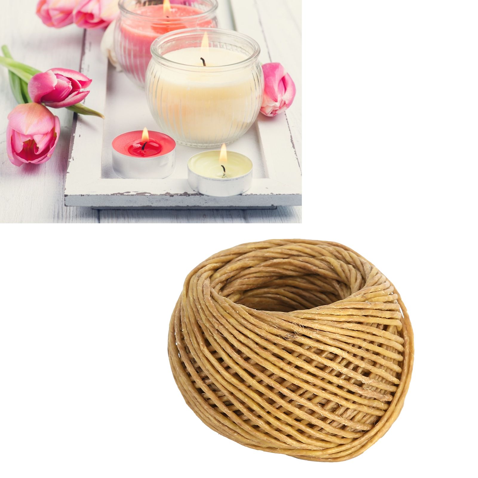 2pcs Candle Wicks 2mm Waxed Non Toxic Environmentally Friendly Organic Hemp view 11