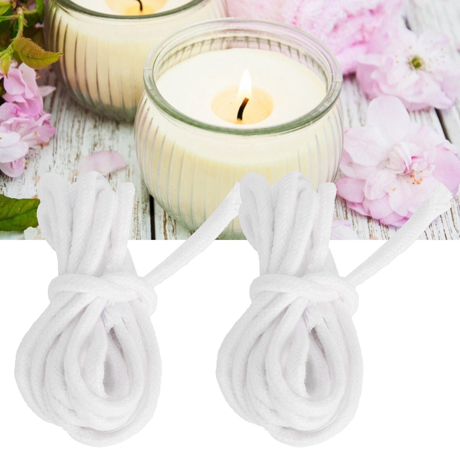 2pcs Candle Wicks Good Oil Absorbency Combustion Durable Braid Cotton Candle view 11
