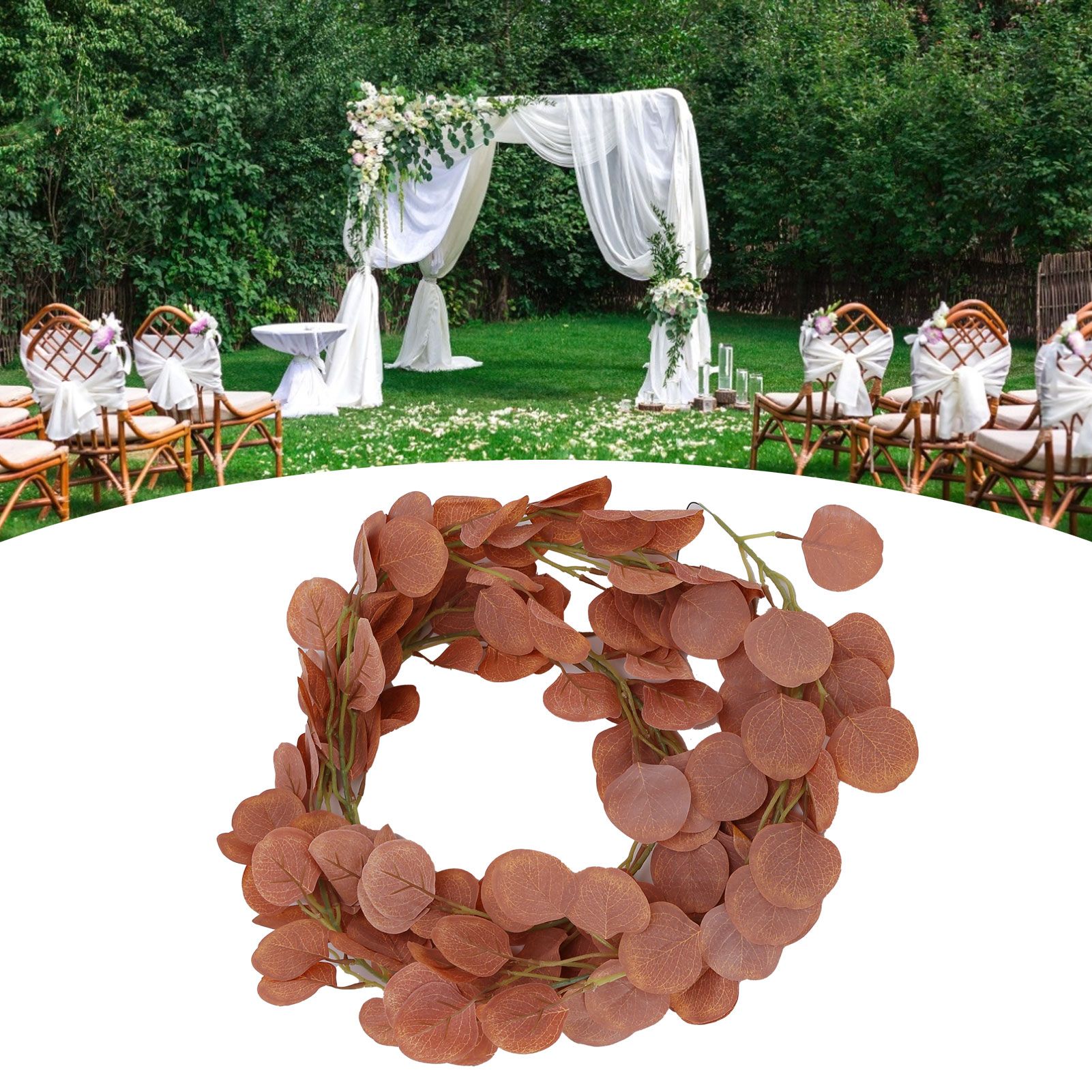 Fake Leaves Fabric Simulated Exquisite Greenery Eucalyptus Garland for Home view 11