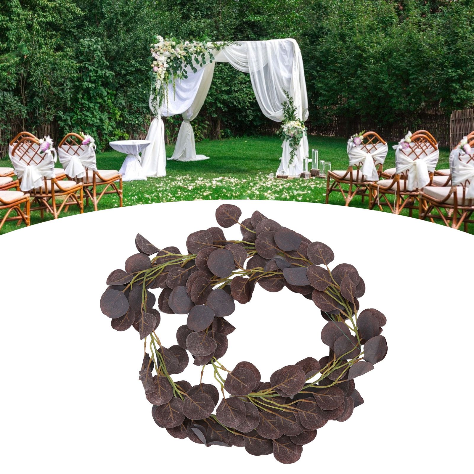 Fake Leaves Fabric Simulated Exquisite Greenery Eucalyptus Garland for Home view 11