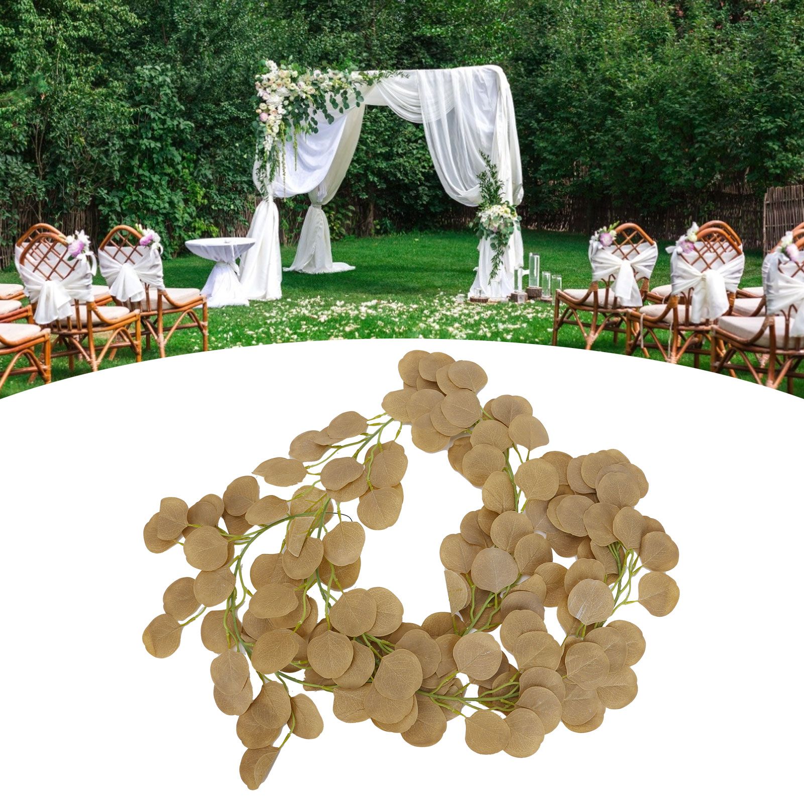 Fake Leaves Fabric Simulated Exquisite Greenery Eucalyptus Garland for Home view 11