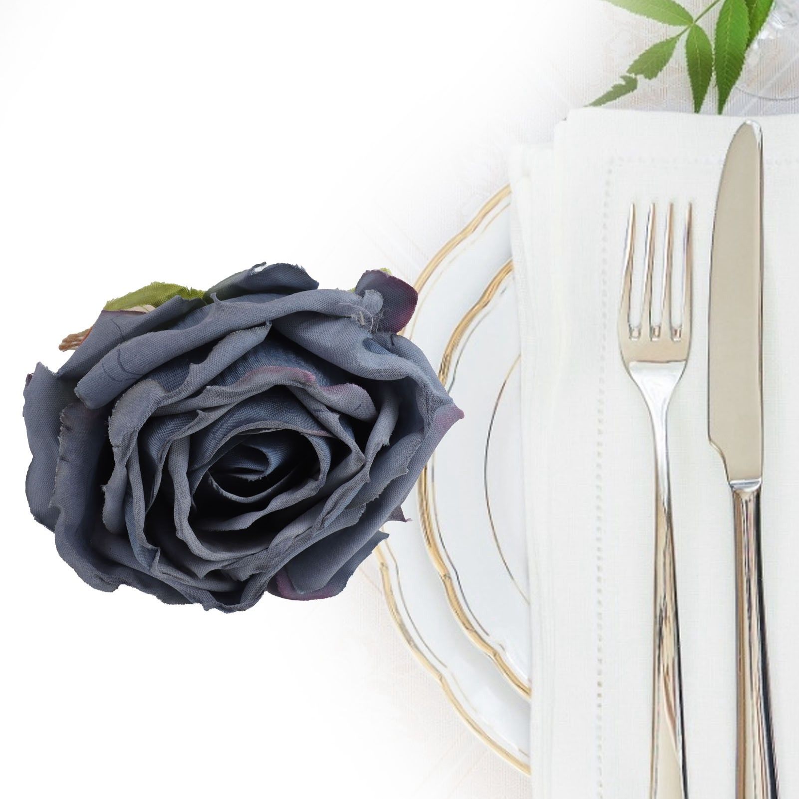 2Pcs Novelty Wooden Napkin Buckle Artificial Floral Napkin Ring for Festival view 12