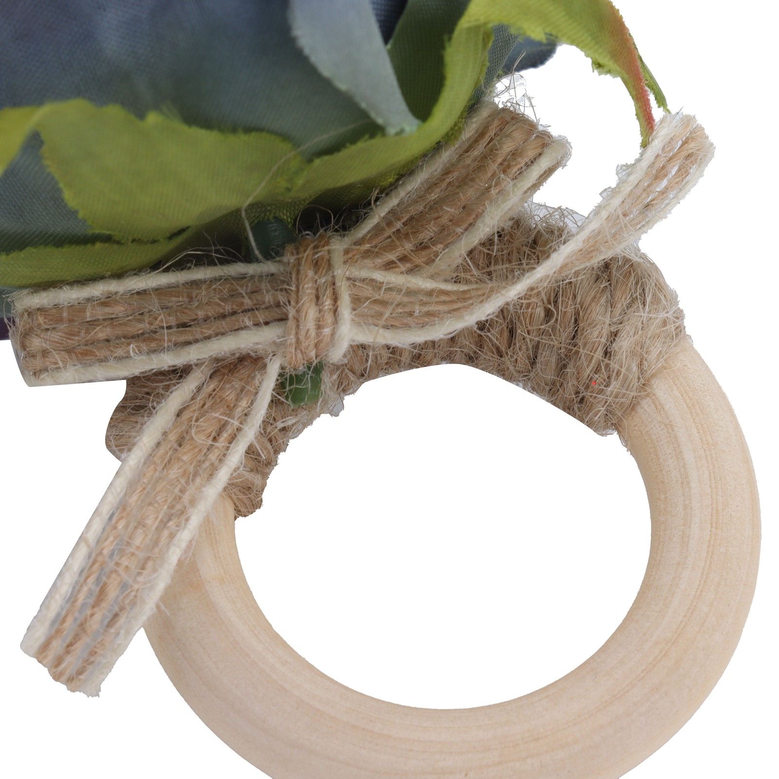 2Pcs Novelty Wooden Napkin Buckle Artificial Floral Napkin Ring for Festival view 14