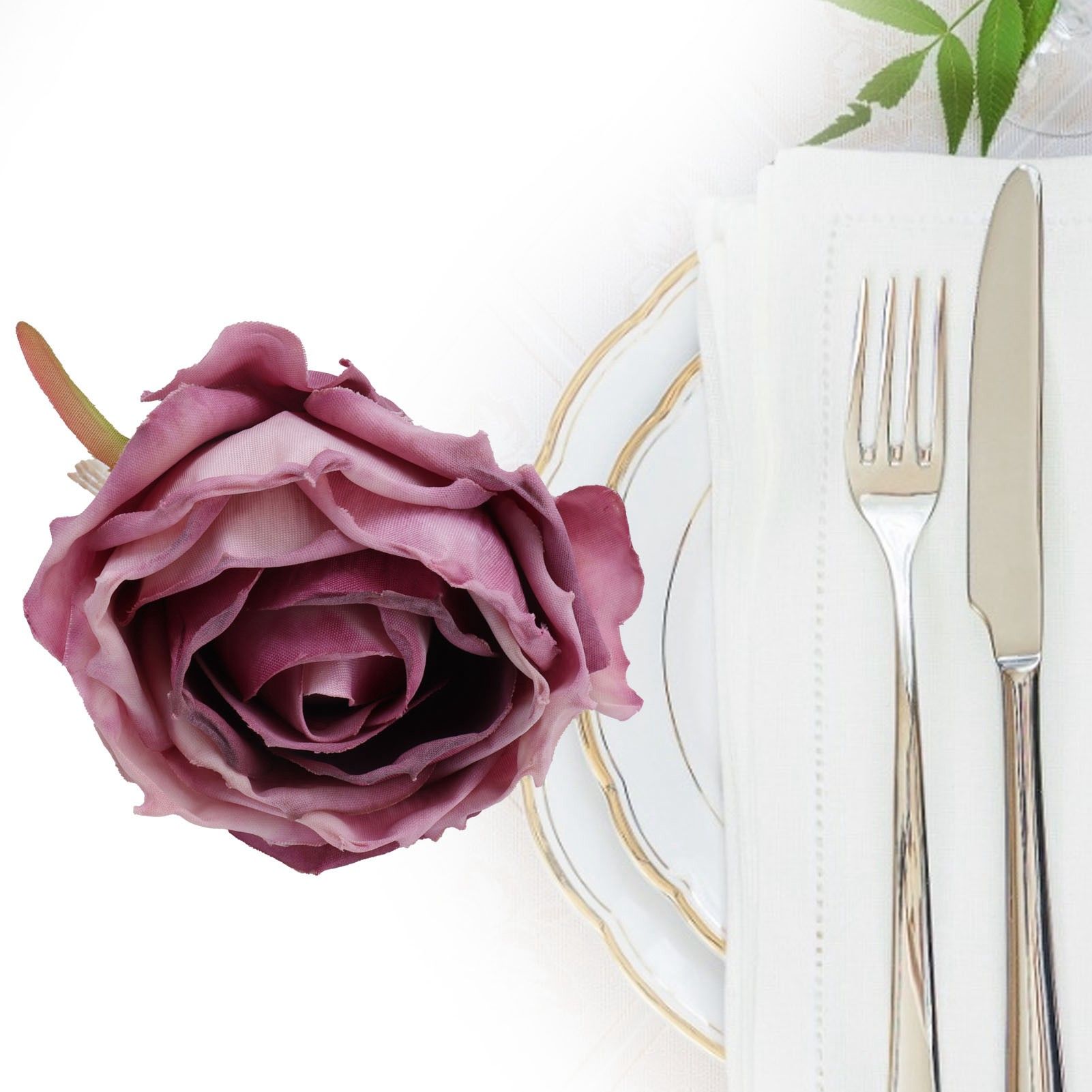 2Pcs Novelty Wooden Napkin Buckle Artificial Floral Napkin Ring for Festival view 12
