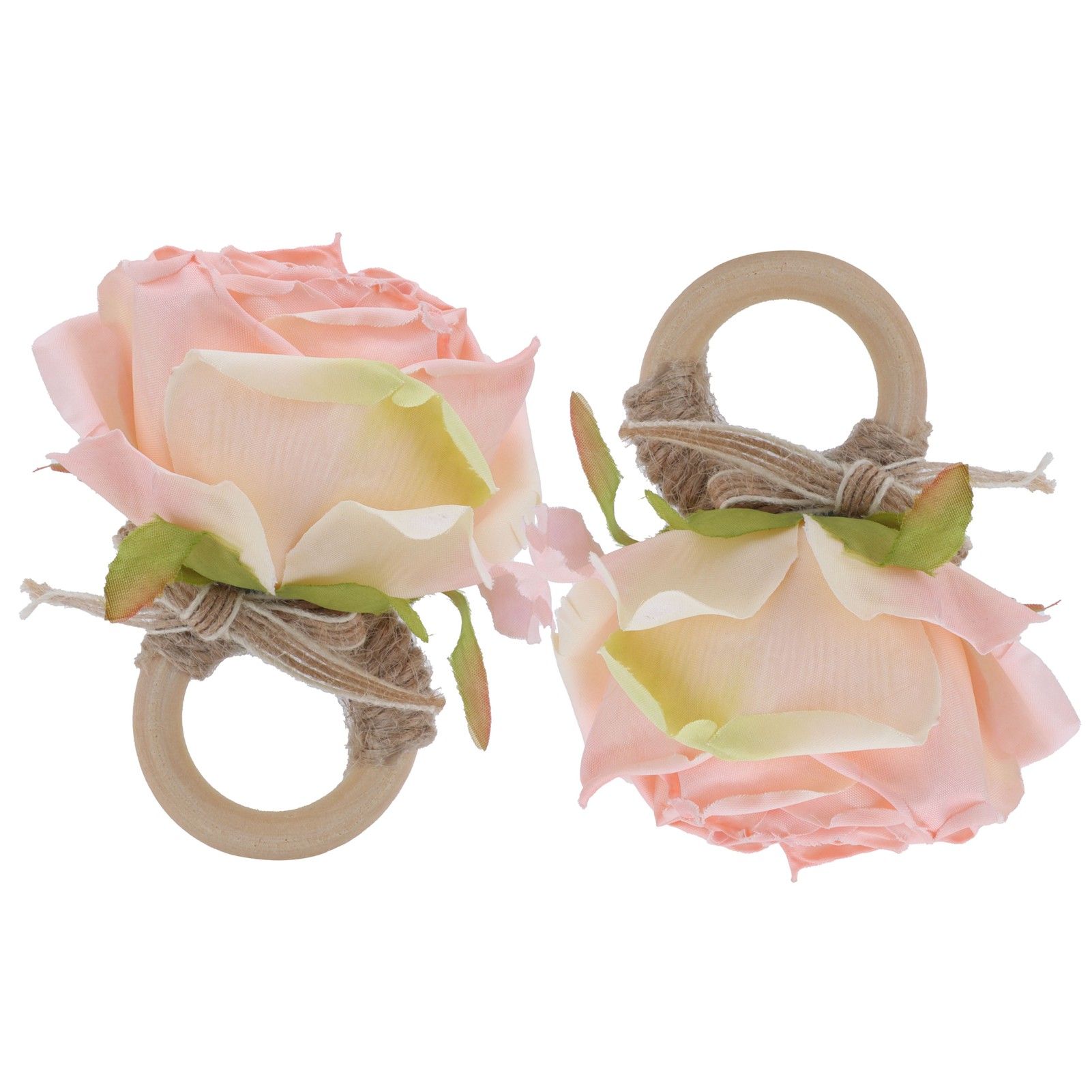 2Pcs Novelty Wooden Napkin Buckle Artificial Floral Napkin Ring for Festival view 8