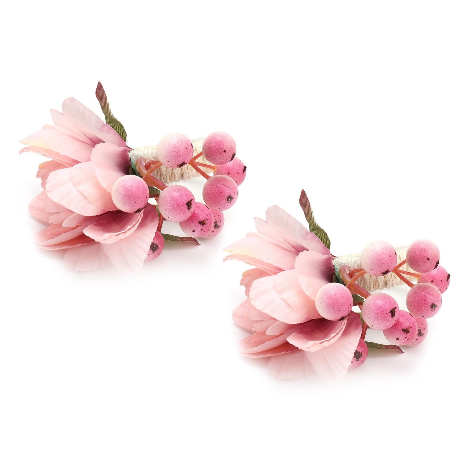 2Pcs Hemp Rope Napkin Buckle Simulation Flower Napkin Ring for Hotel Western view 7