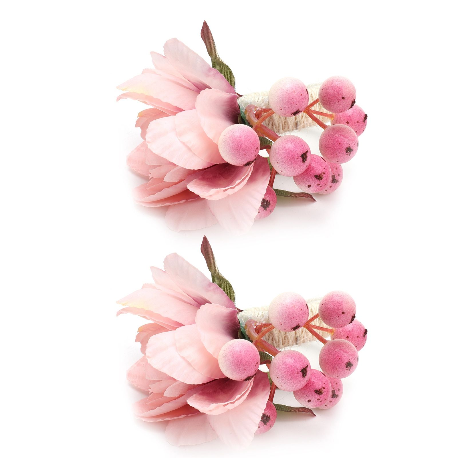 2Pcs Hemp Rope Napkin Buckle Simulation Flower Napkin Ring for Hotel Western view 8