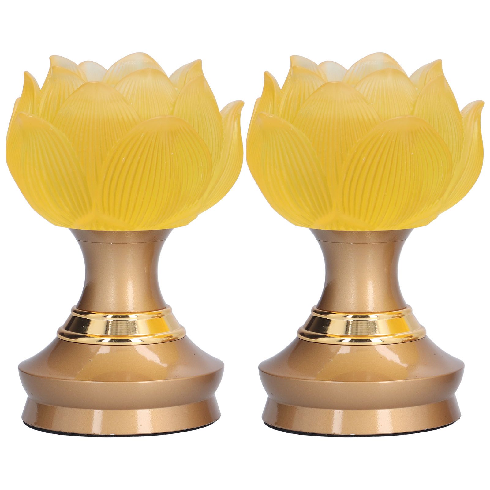 2 Set LED Buddhist Light Yellow Buddha Lamp Adjustable Buddhist Flower Light view 2