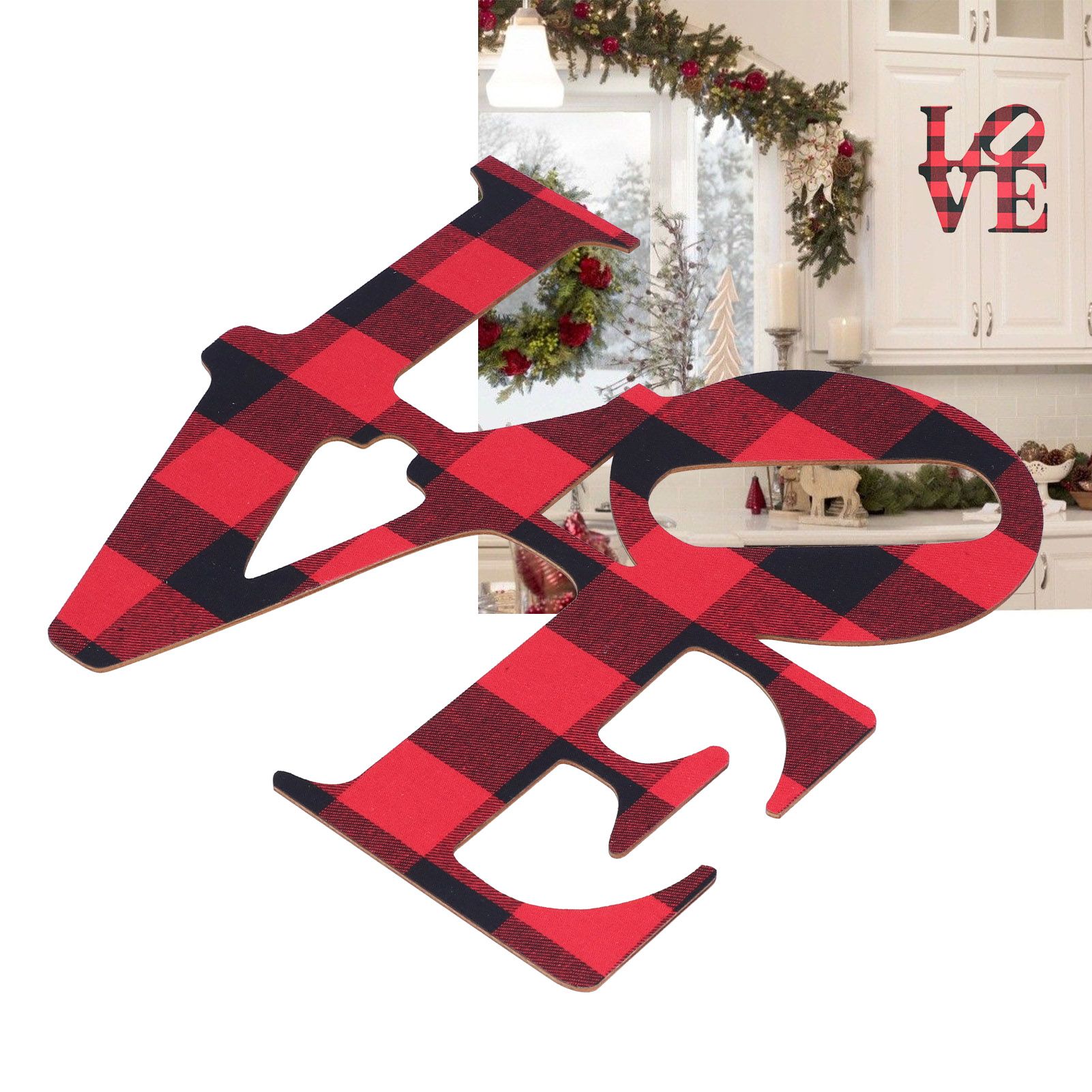Christmas Wall Decoration Wooden Wall Ornament English Letter Wall Decoration view 12