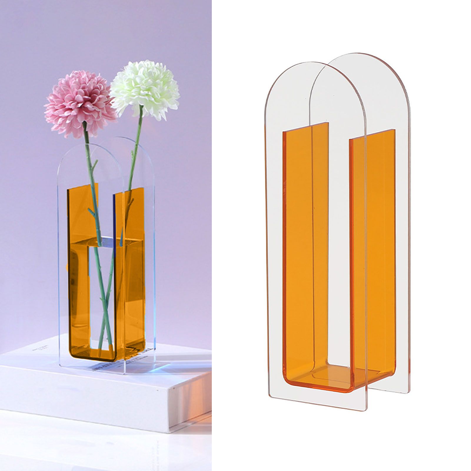 Modern Acrylic Clear Vase Colorful Acrylic Flower Vase for Wedding Party Home view 5