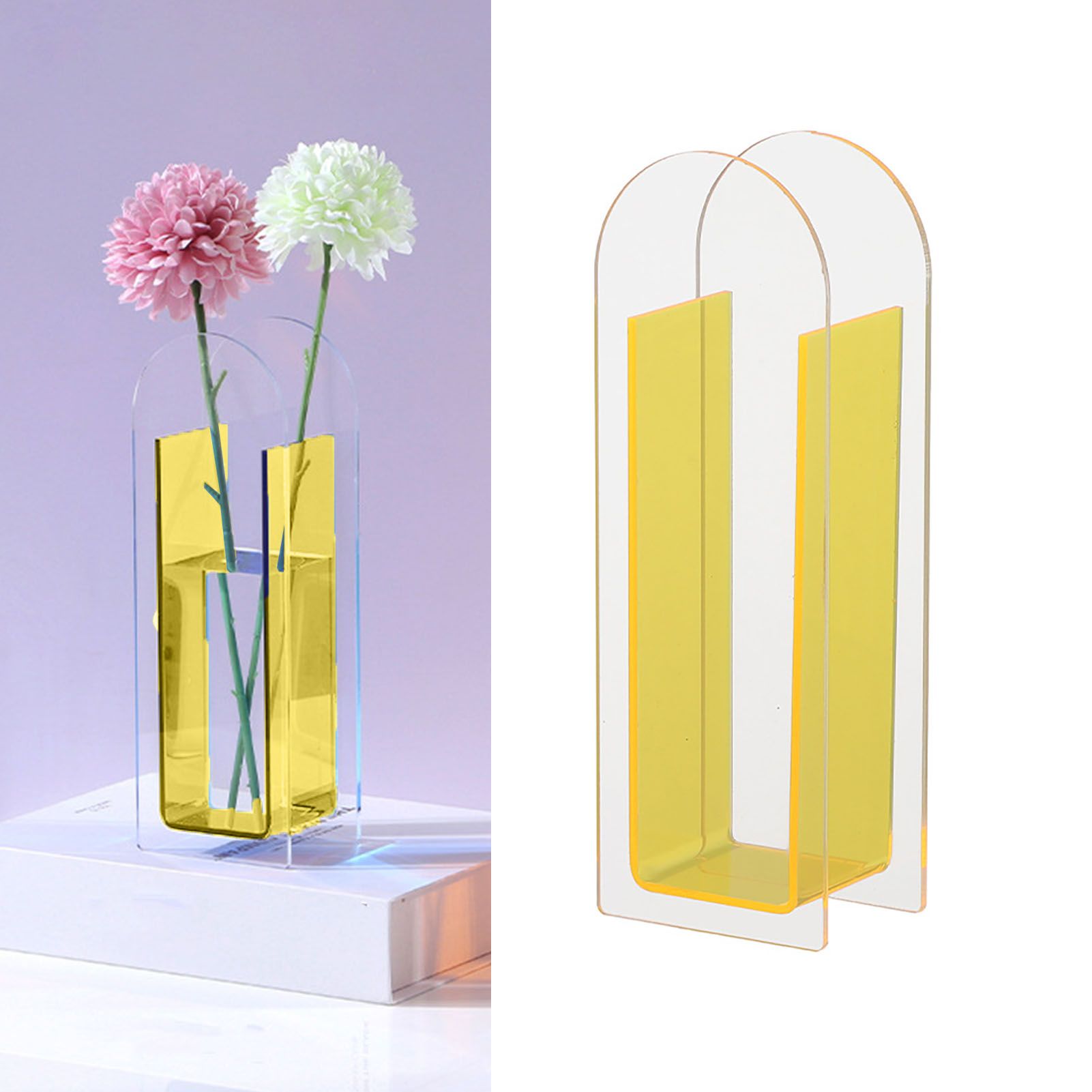 Modern Acrylic Clear Vase Colorful Acrylic Flower Vase for Wedding Party Home view 5