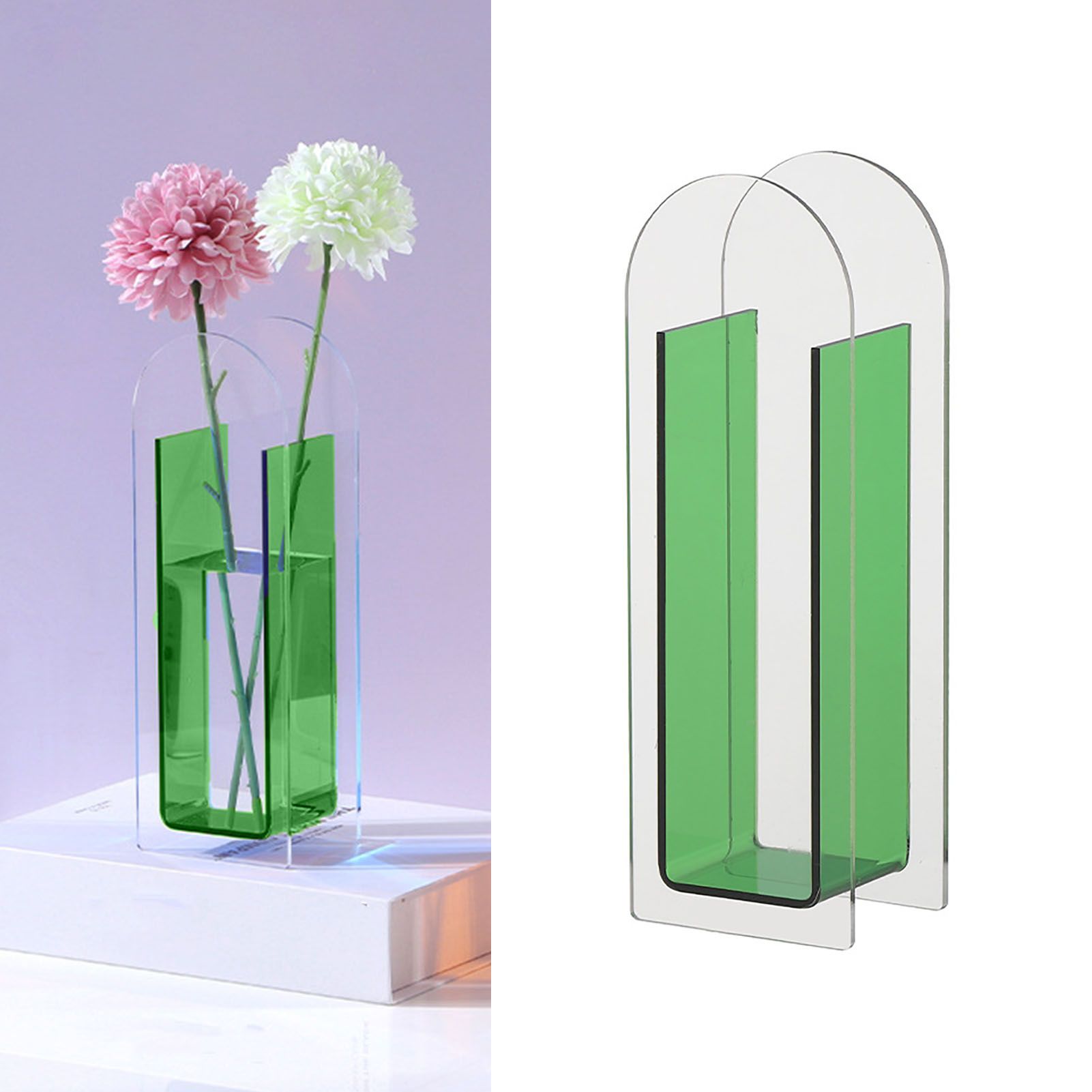 Modern Acrylic Clear Vase Colorful Acrylic Flower Vase for Wedding Party Home view 5