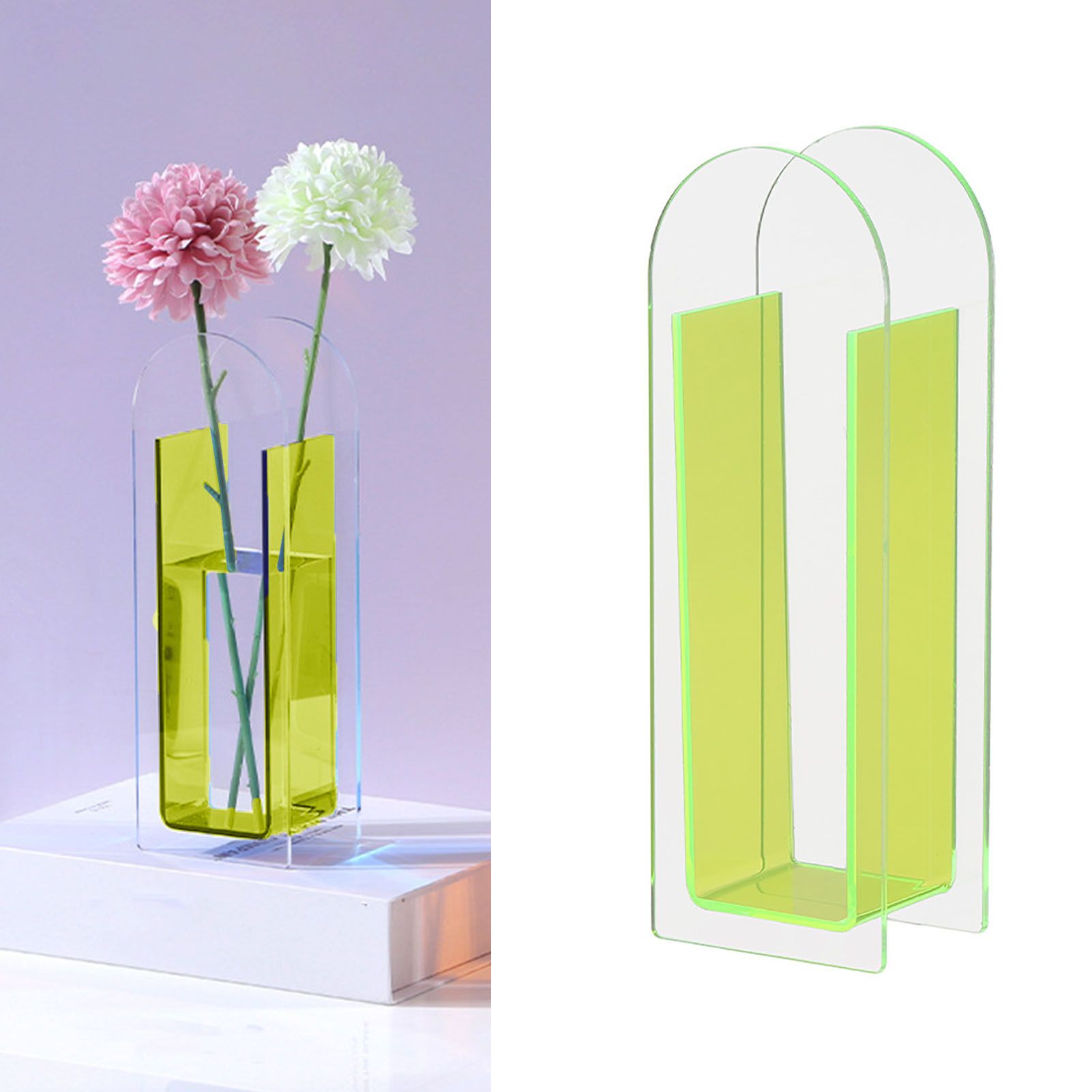 Modern Acrylic Clear Vase Colorful Acrylic Flower Vase for Wedding Party Home view 5