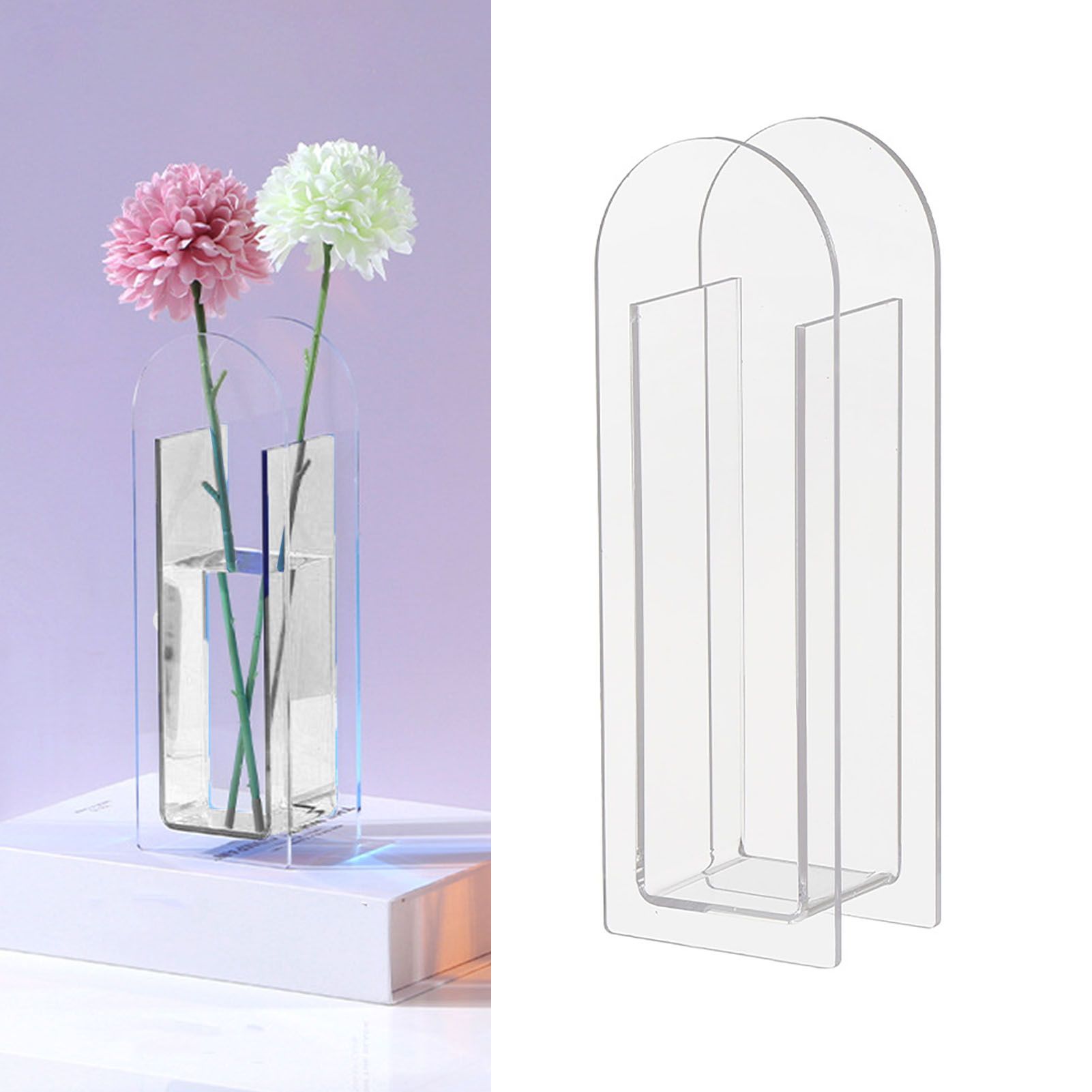 Modern Acrylic Clear Vase Colorful Acrylic Flower Vase for Wedding Party Home view 5
