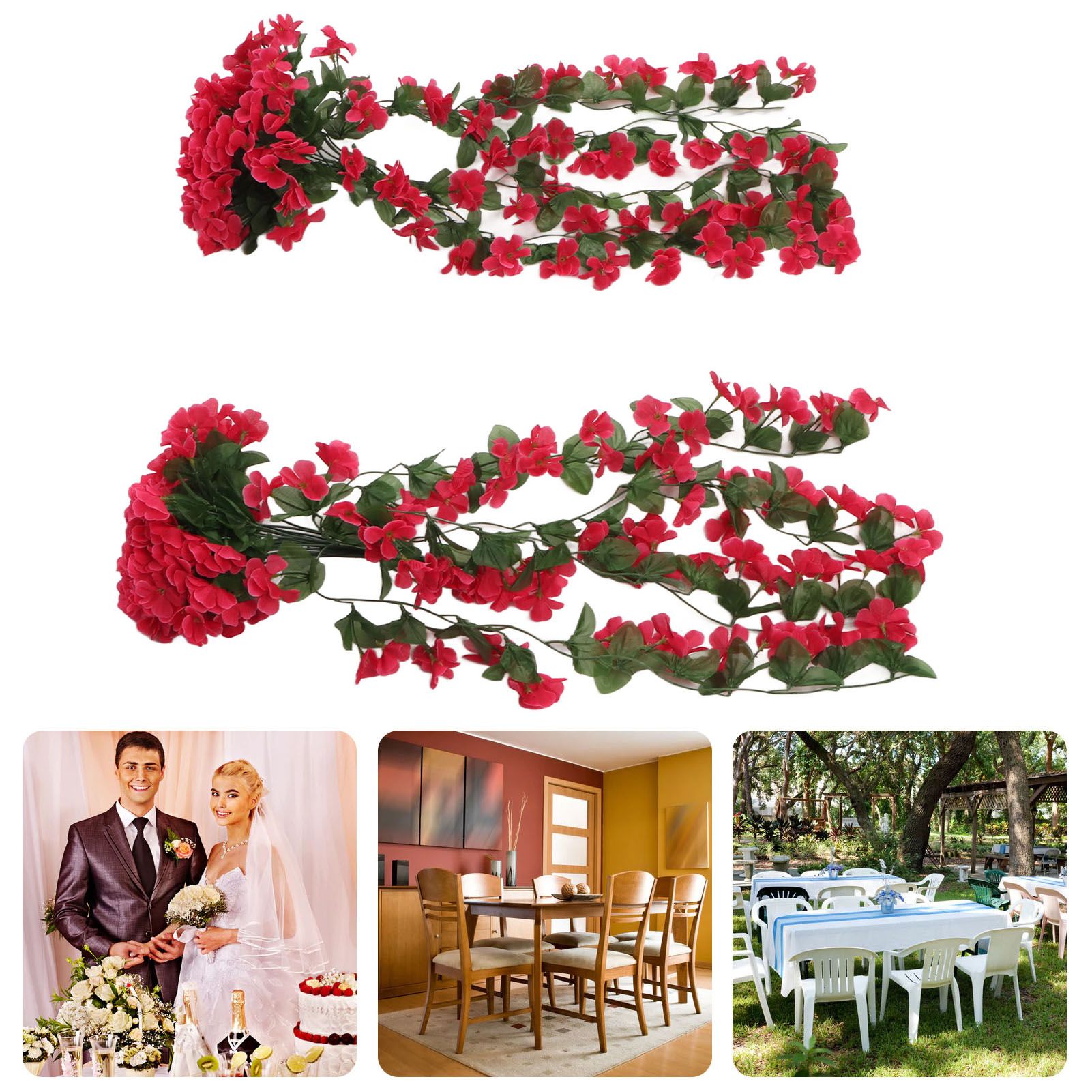 2PCS Artificial Violet Hanging Flowers Simulation Plastic Fake Plants for view 12
