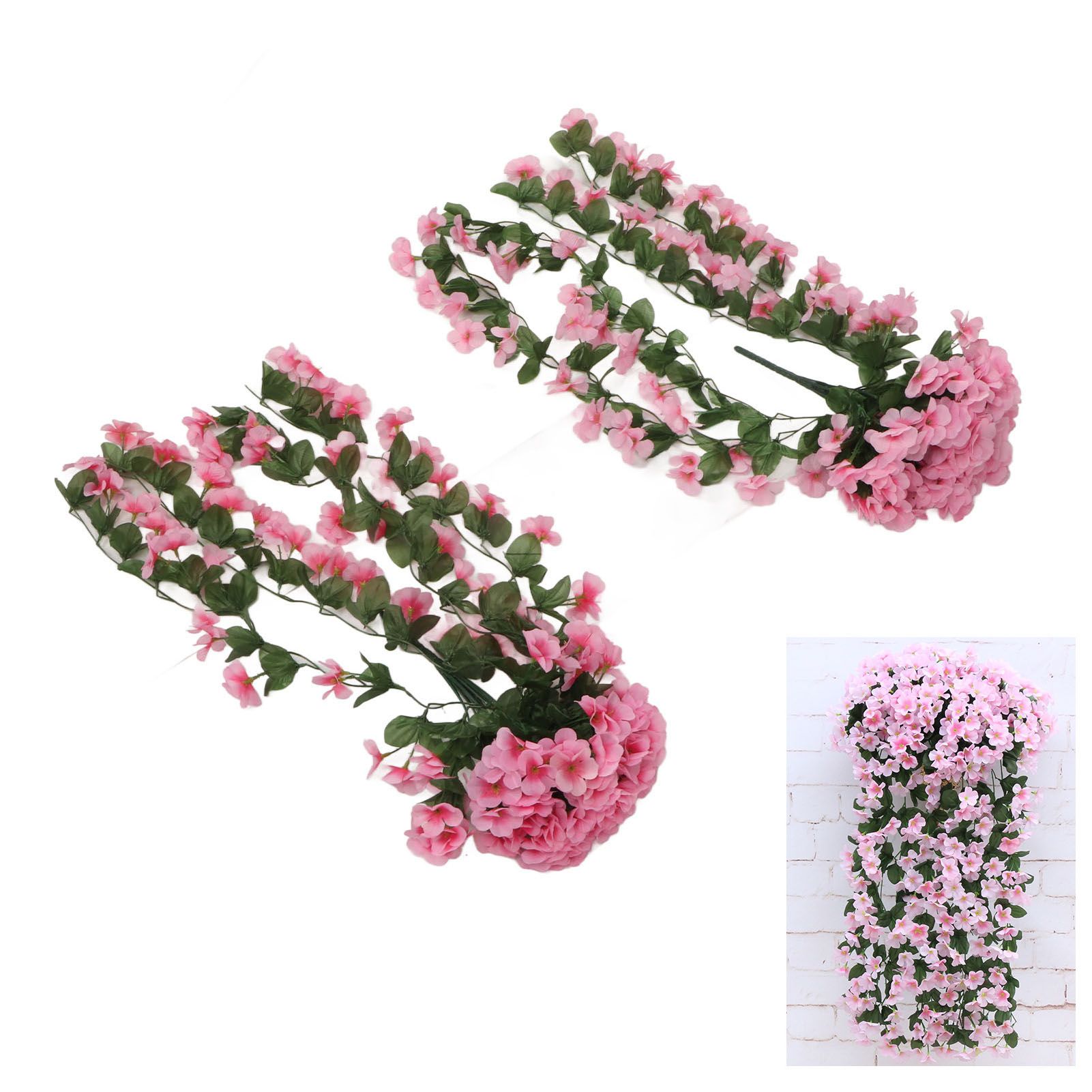2PCS Artificial Violet Hanging Flowers Simulation Plastic Fake Plants for view 11