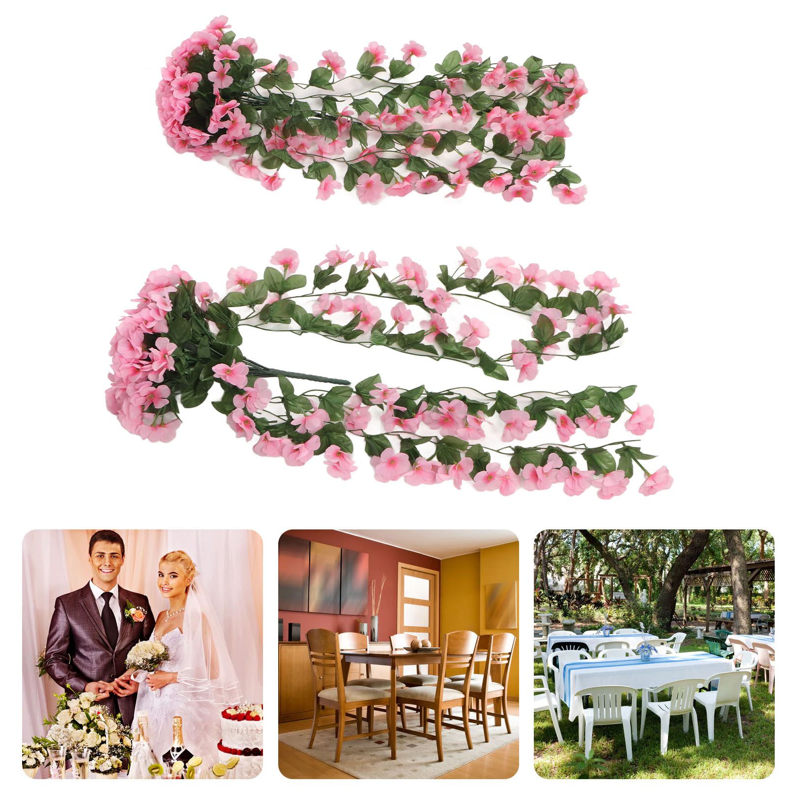 2PCS Artificial Violet Hanging Flowers Simulation Plastic Fake Plants for view 12