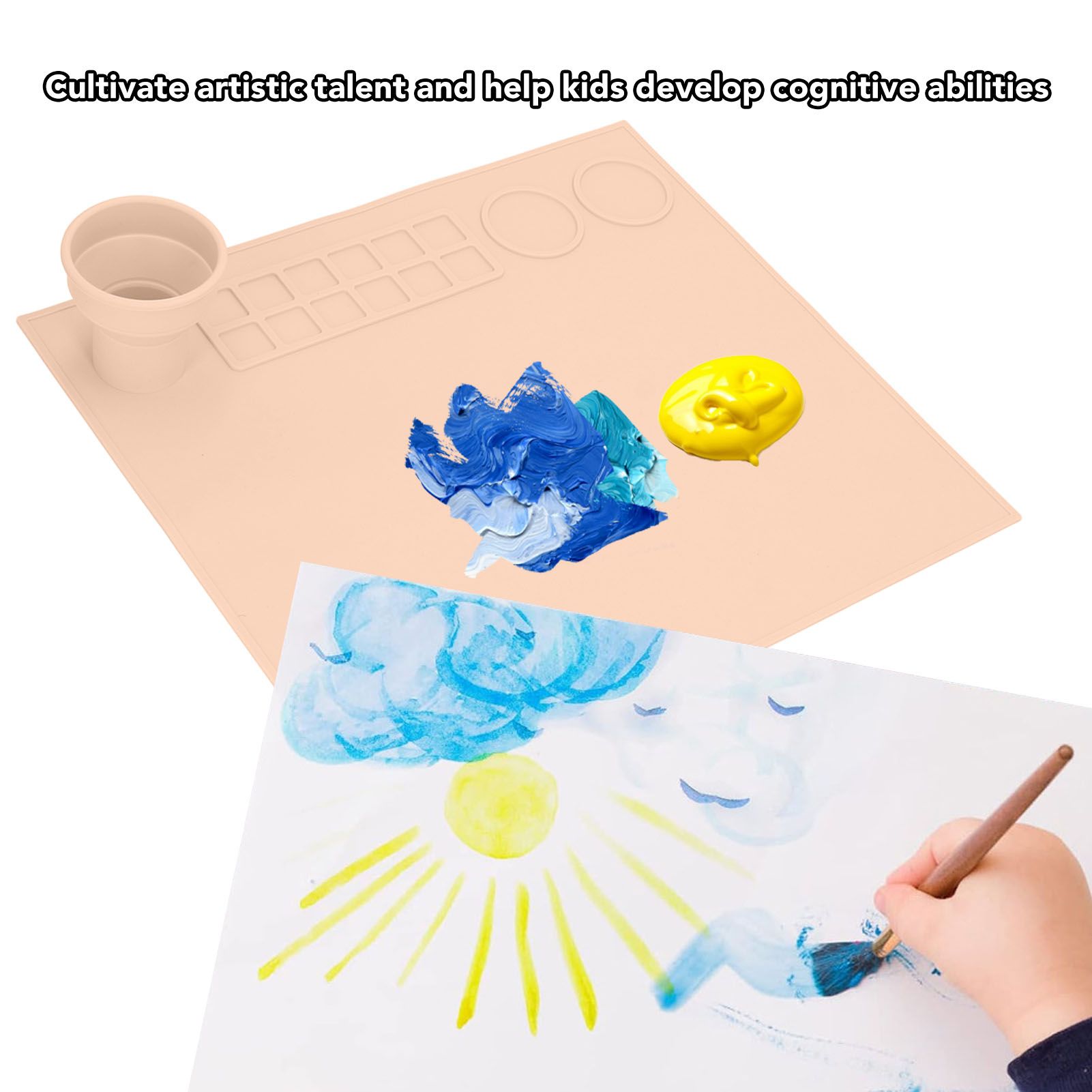 Silicone Painting Mat Prevent Slip Thick Large Kids Craft Art Mat with Cup for view 13