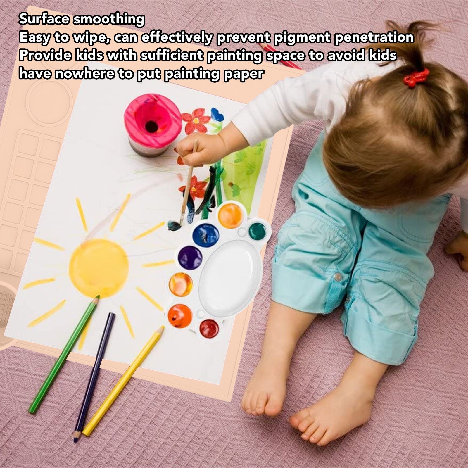 Silicone Painting Mat Prevent Slip Thick Large Kids Craft Art Mat with Cup for view 15