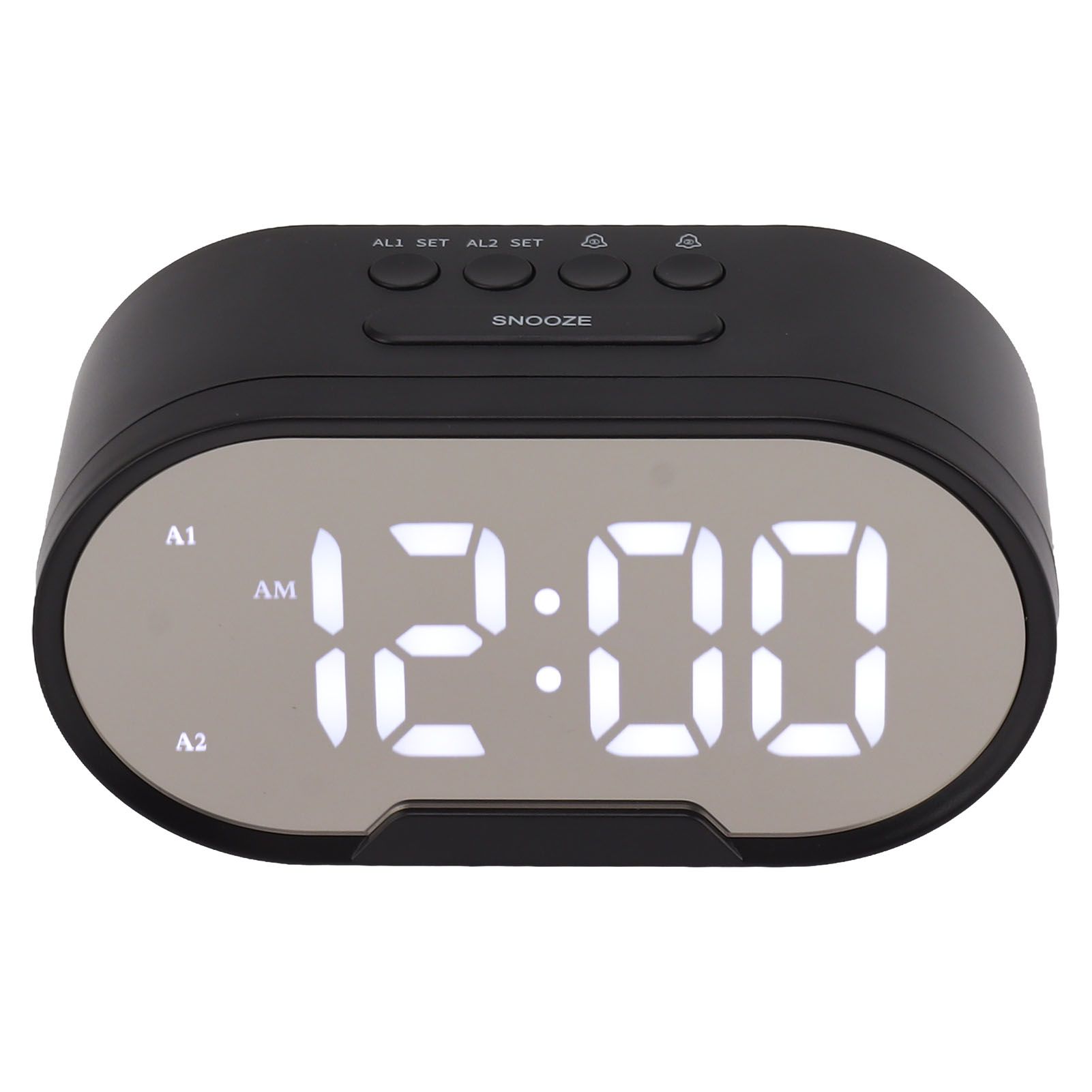Digital Alarm Clock USB LED Display White Light Mirror Electronic Desktop view 3