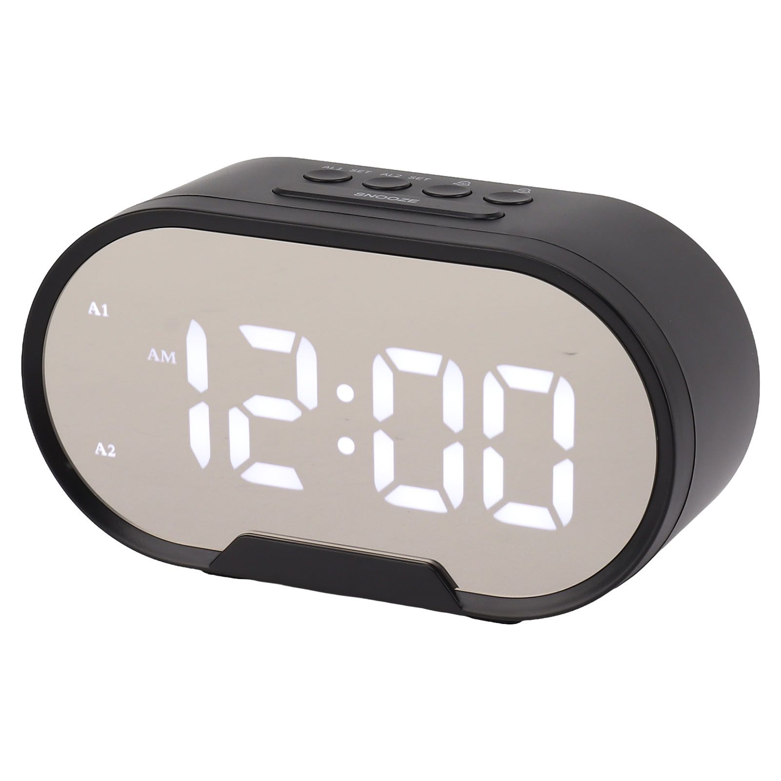 Digital Alarm Clock USB LED Display White Light Mirror Electronic Desktop view 4