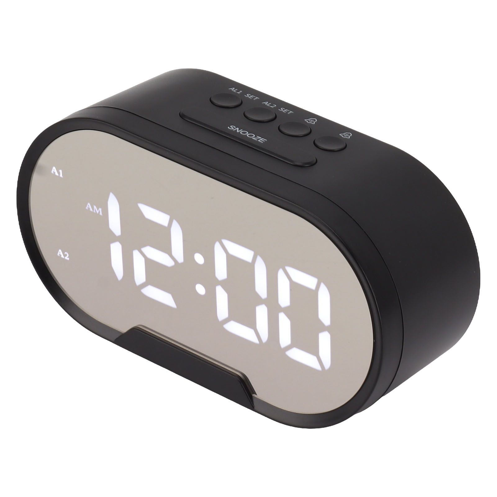 Digital Alarm Clock USB LED Display White Light Mirror Electronic Desktop view 5