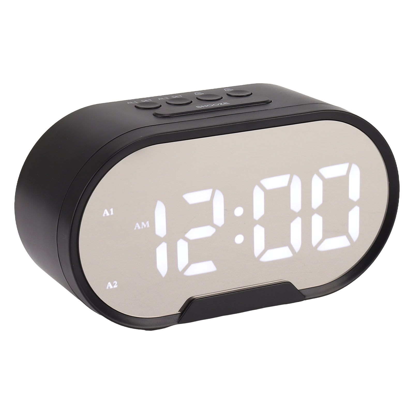 Digital Alarm Clock USB LED Display White Light Mirror Electronic Desktop view 6