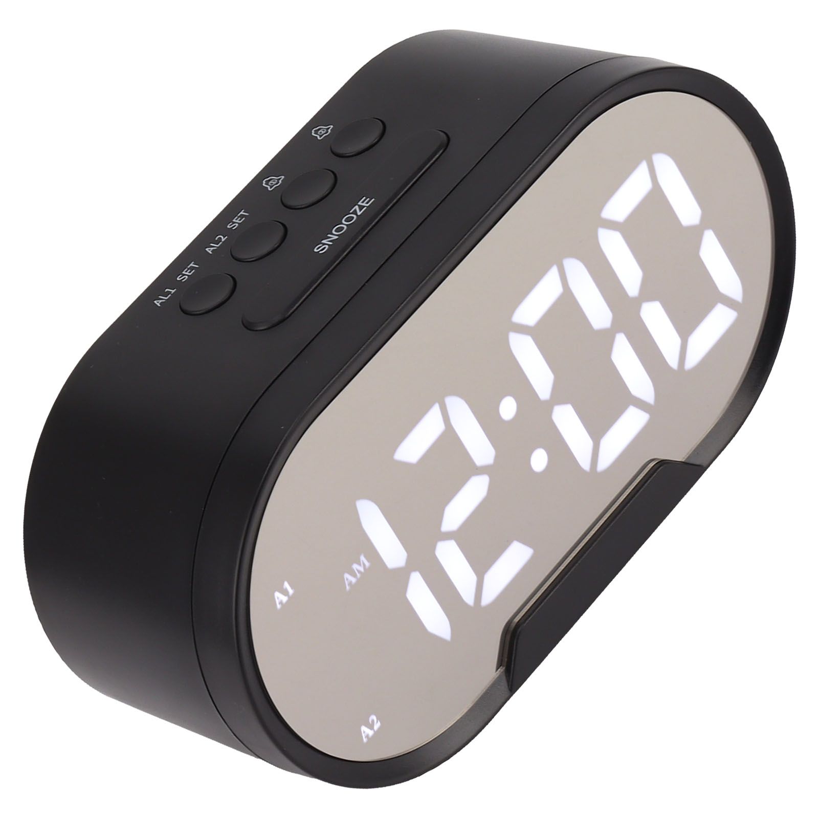 Digital Alarm Clock USB LED Display White Light Mirror Electronic Desktop view 8
