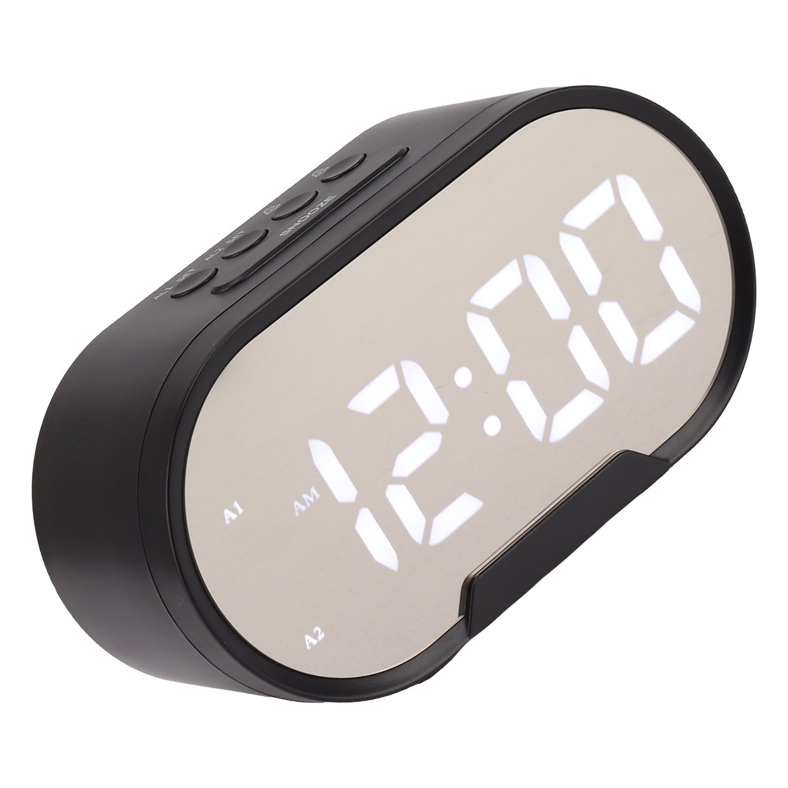 Digital Alarm Clock USB LED Display White Light Mirror Electronic Desktop view 10