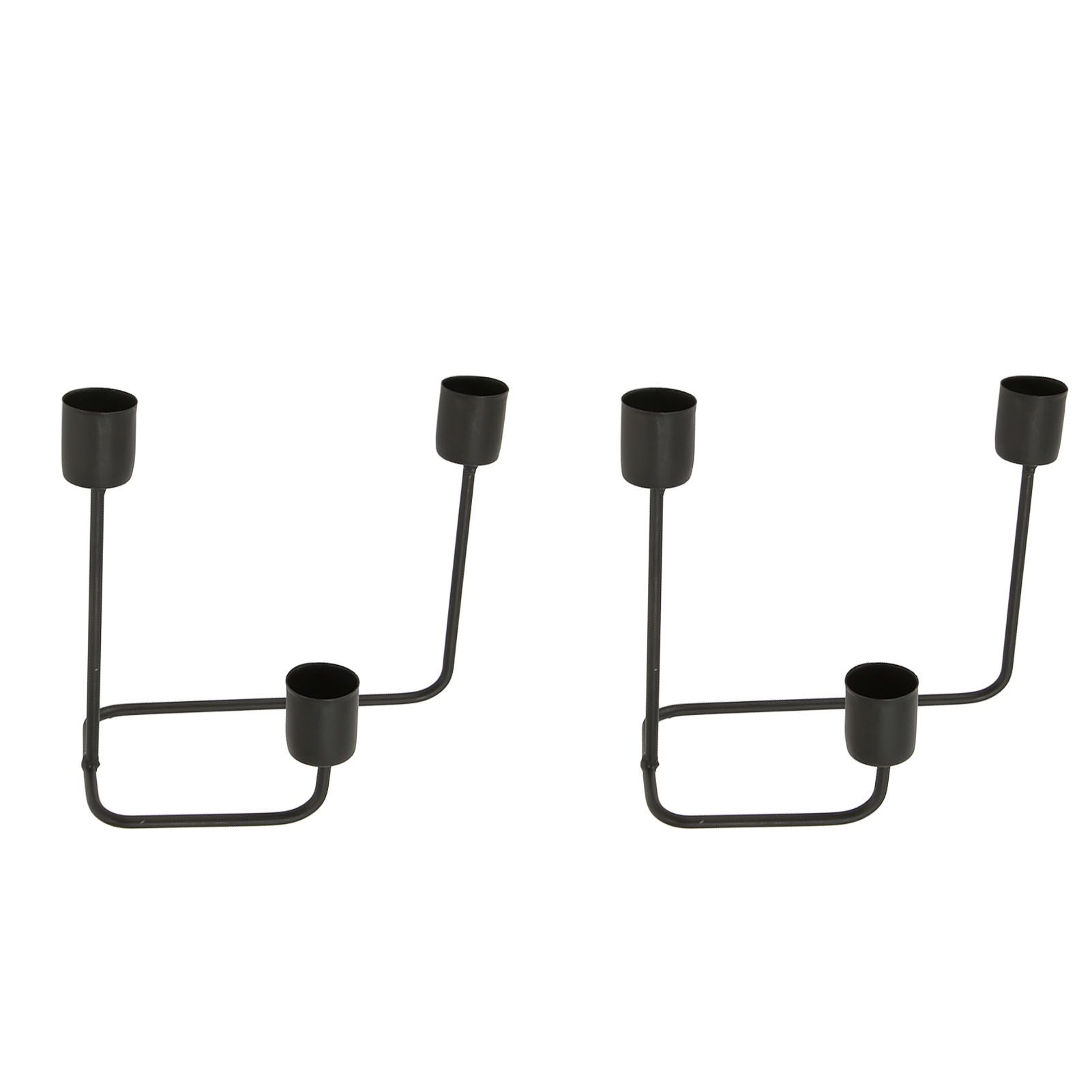 2 Pcs 3 Arm Candle Holder Black Simple Modern Candlestick Holder Decorative — image 1