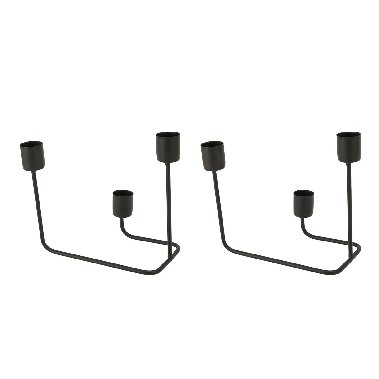 2 Pcs 3 Arm Candle Holder Black Simple Modern Candlestick Holder Decorative view 5