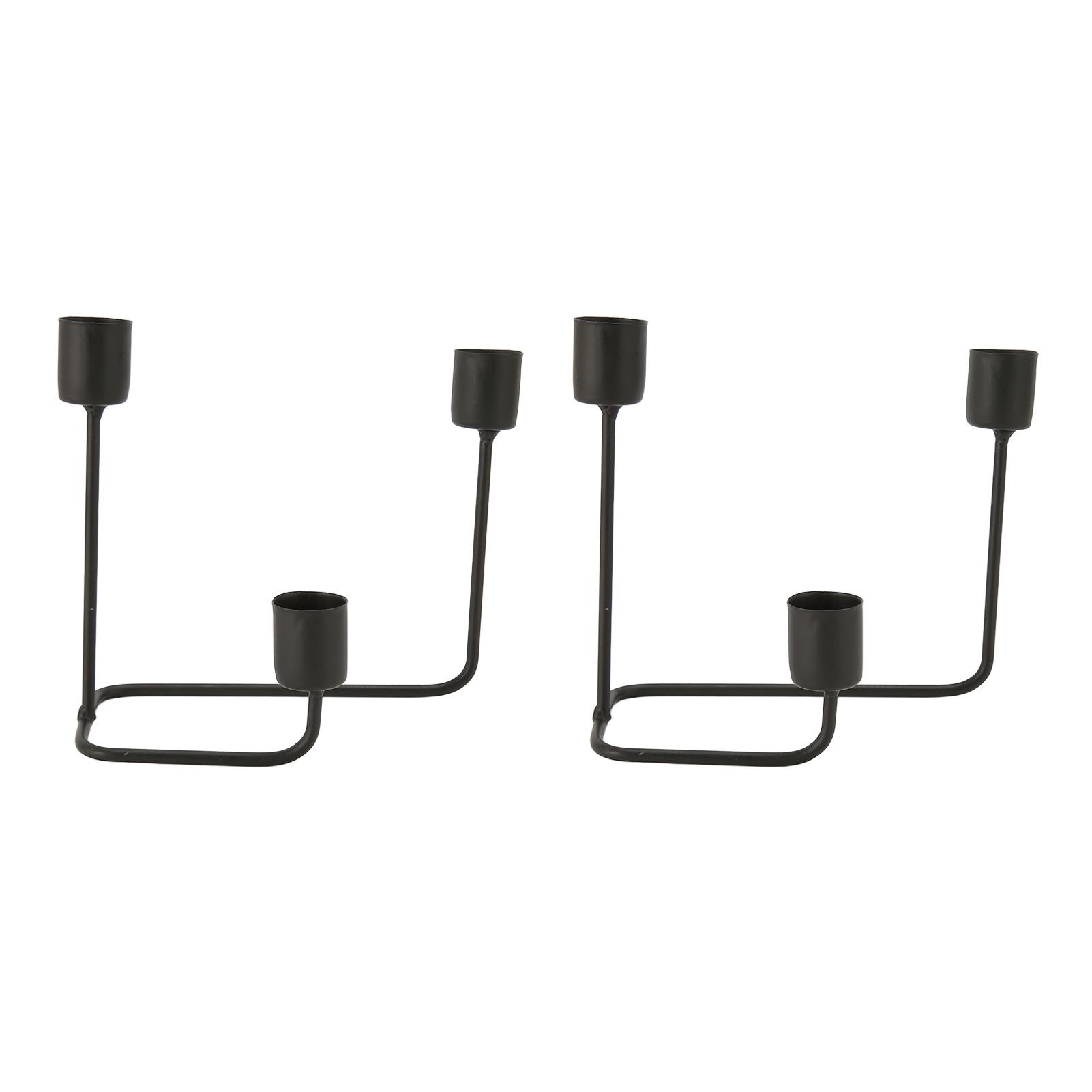 2 Pcs 3 Arm Candle Holder Black Simple Modern Candlestick Holder Decorative view 10