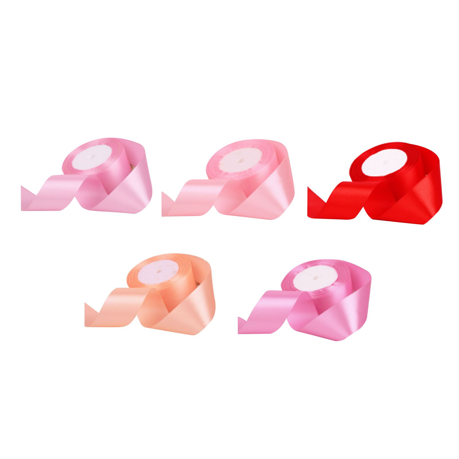 5 Roll Solid Color Ribbon 4cm Double Face Satin Ribbon for DIY Handcraft Gift view 4