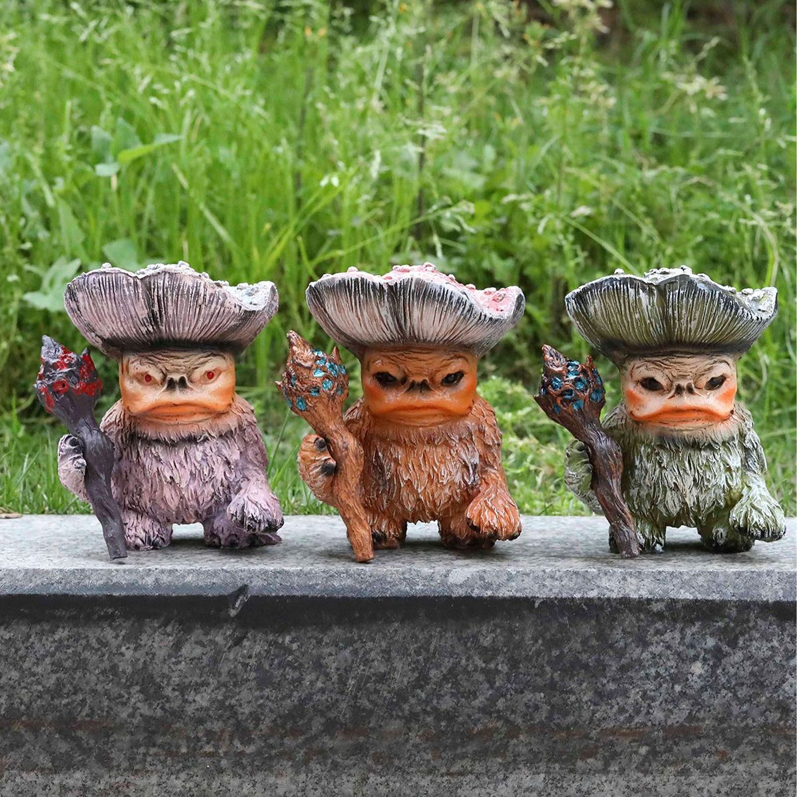 Fairy Mushroom Monster Resin Gothic Style Exquisite Vividly Detailed Outdoor view 11