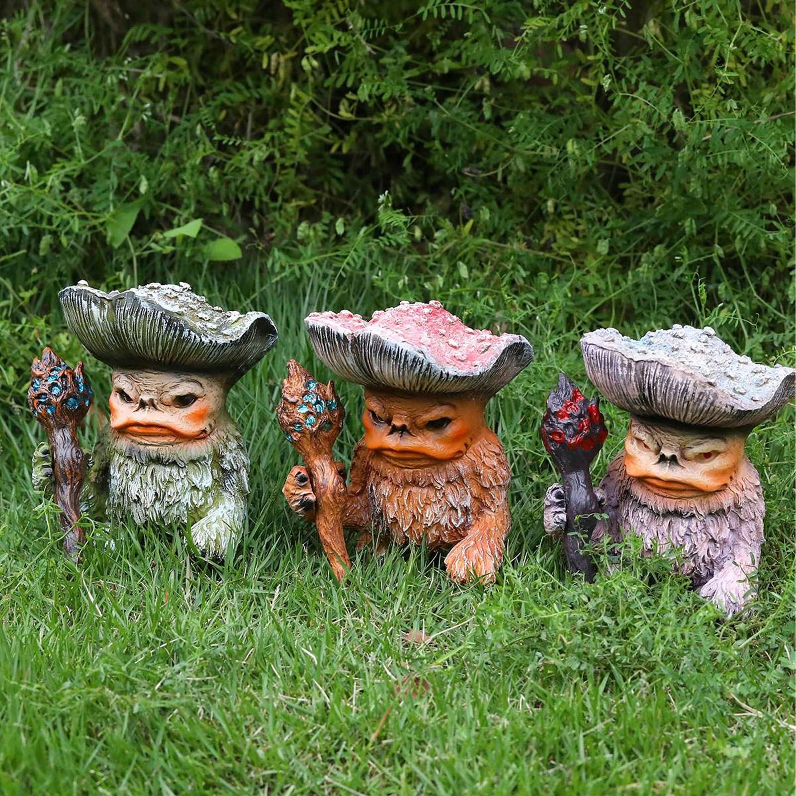 Fairy Mushroom Monster Resin Gothic Style Exquisite Vividly Detailed Outdoor view 12