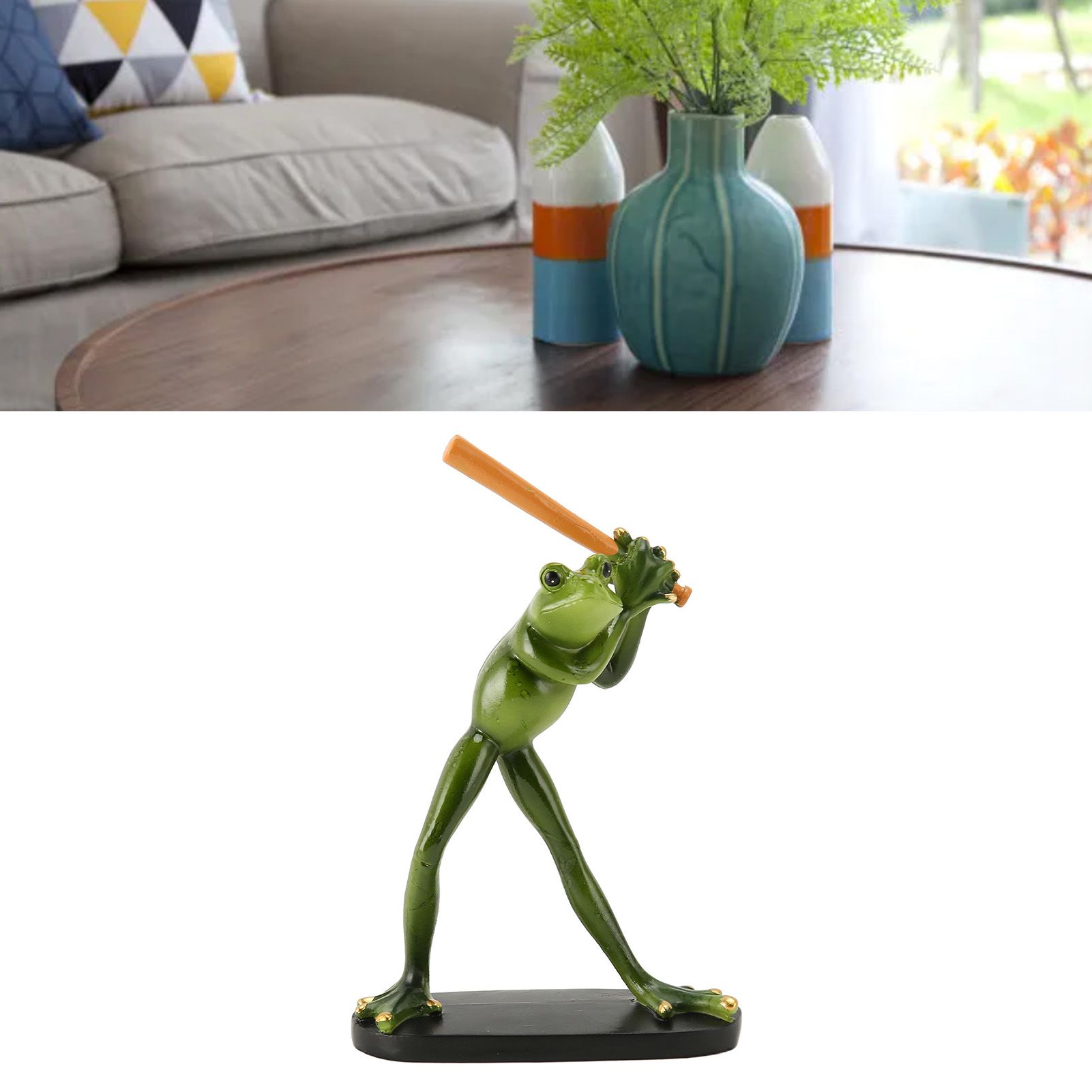 Frog Statue Resin Sports Frog Figurine Decor Sculpture Statue Crafts for view 12