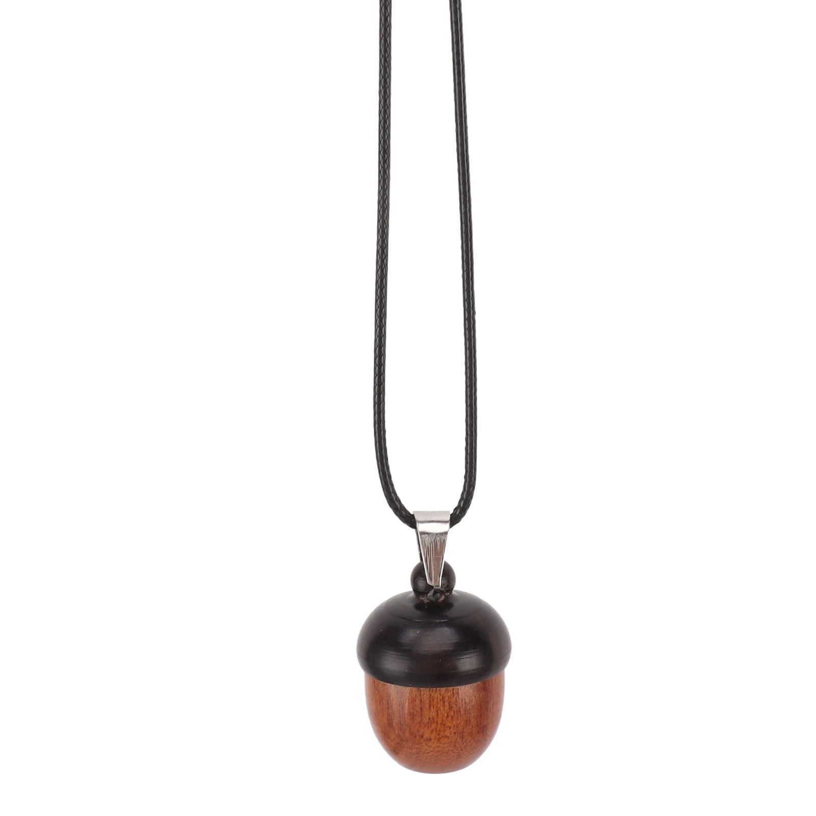 10PCS Wooden Nut Acorn Pendant Necklace Acorn Box Clasp Nylon Cord Kits DIY view 14