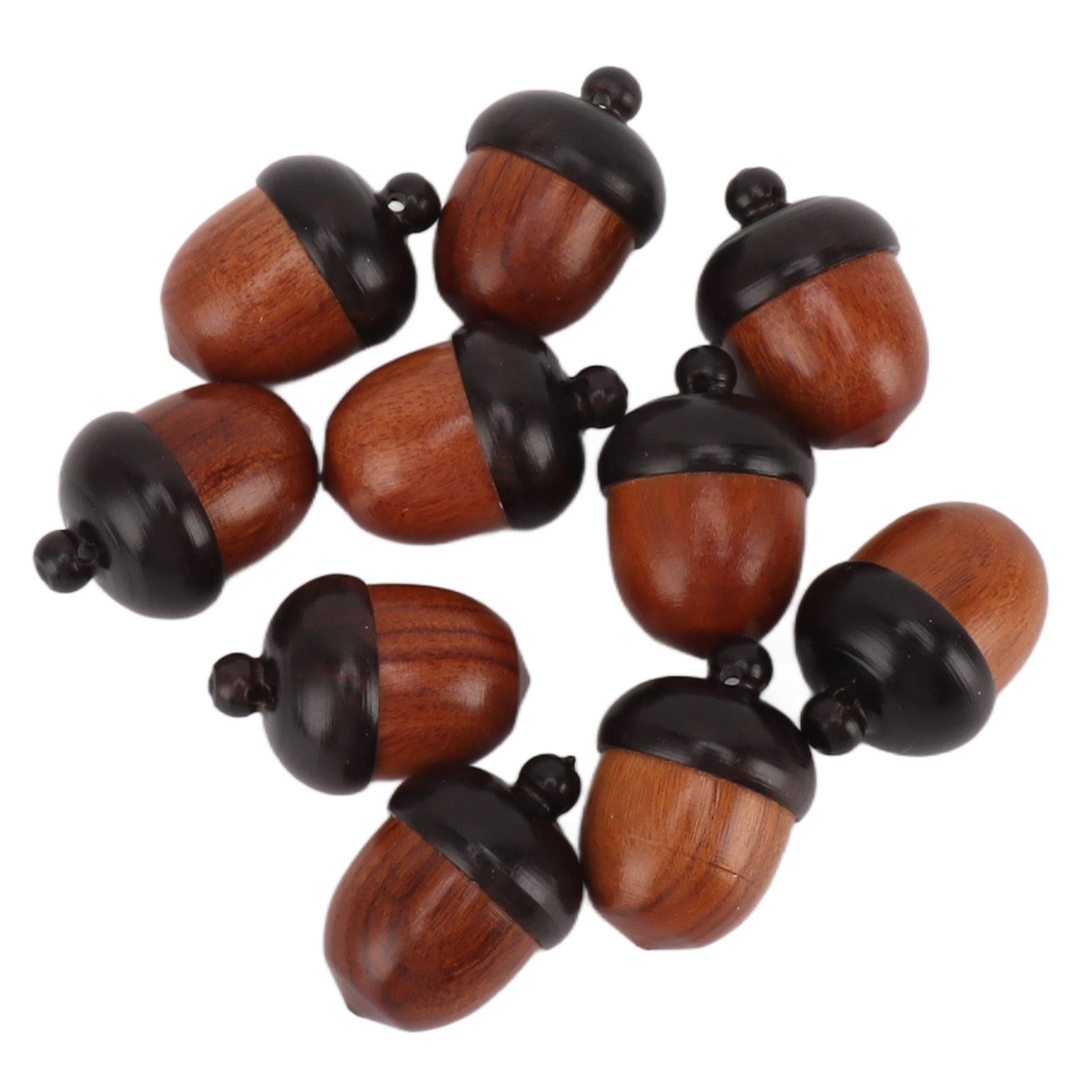 10PCS Wooden Nut Acorn Pendant Necklace Acorn Box Clasp Nylon Cord Kits DIY view 15