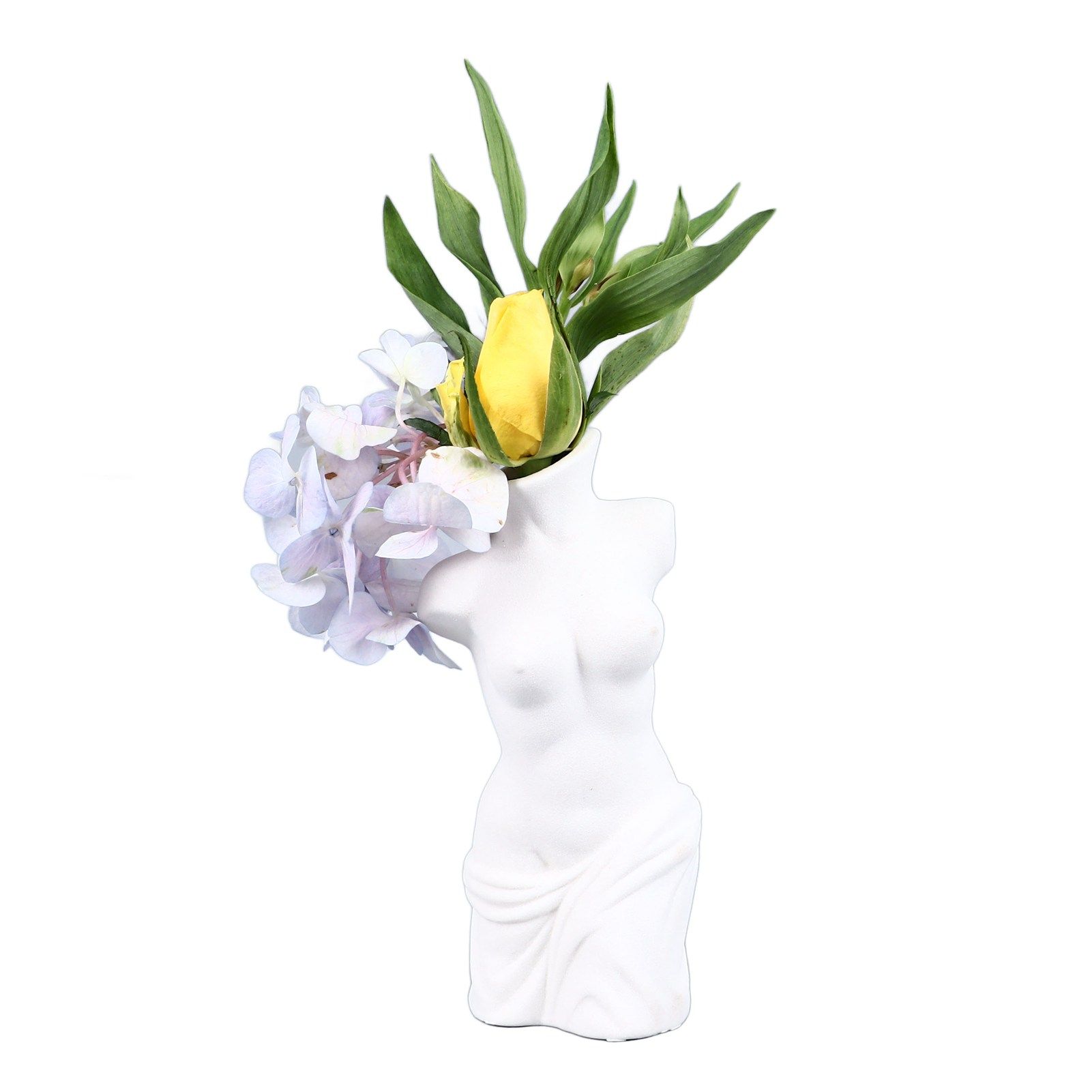 Female Body Vase White Ceramic Creative Feminine Curve Vases for Home Living view 8