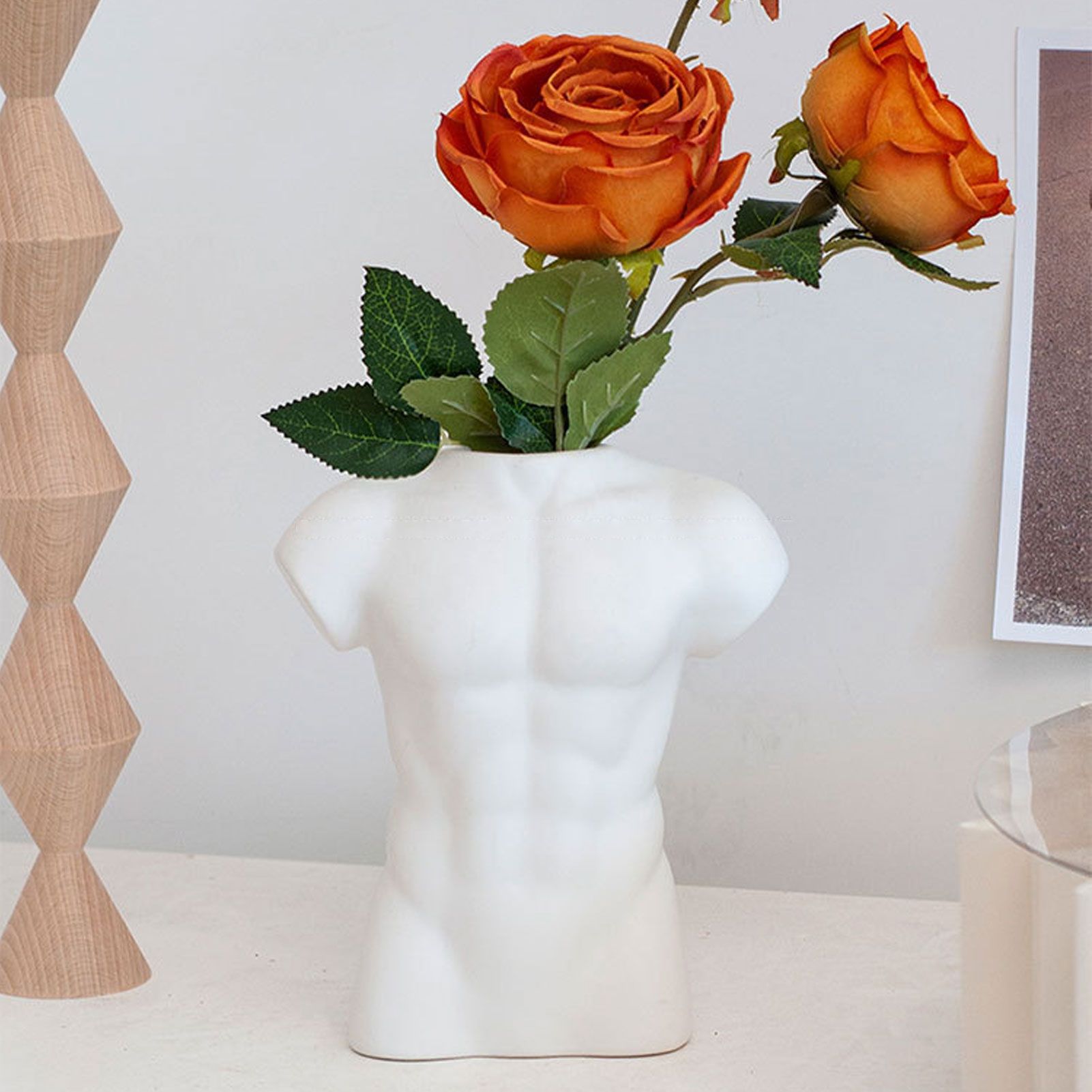 Men Body Vase Pottery Flower Vase Polished Compact Versatile Decor for Home view 11