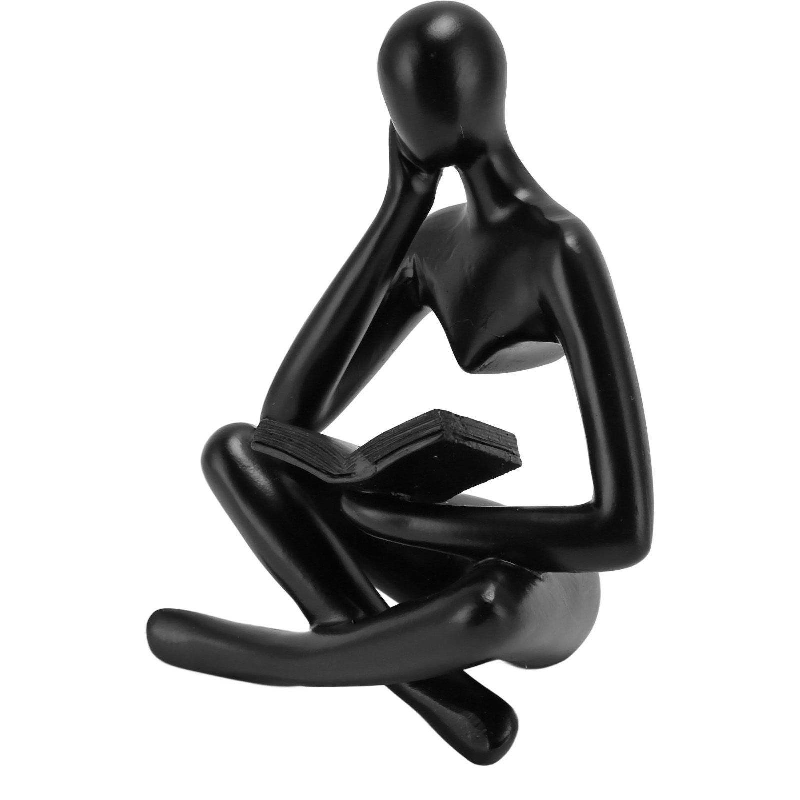 Thinker Reading Statue Resin Sitting Figure Abstract Art Ornament for Living view 2