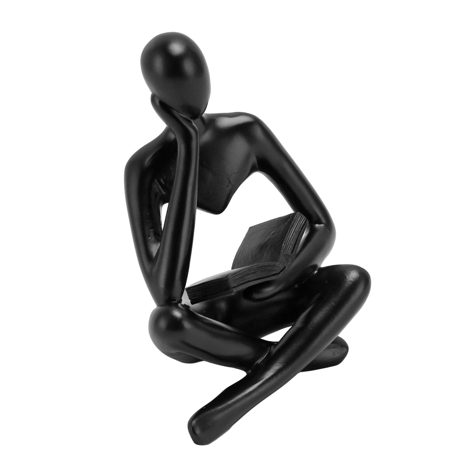 Thinker Reading Statue Resin Sitting Figure Abstract Art Ornament for Living view 3