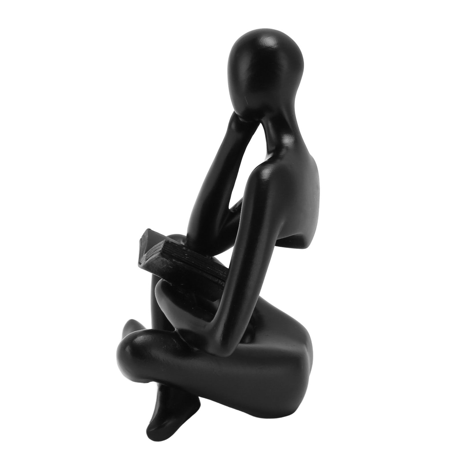 Thinker Reading Statue Resin Sitting Figure Abstract Art Ornament for Living view 4