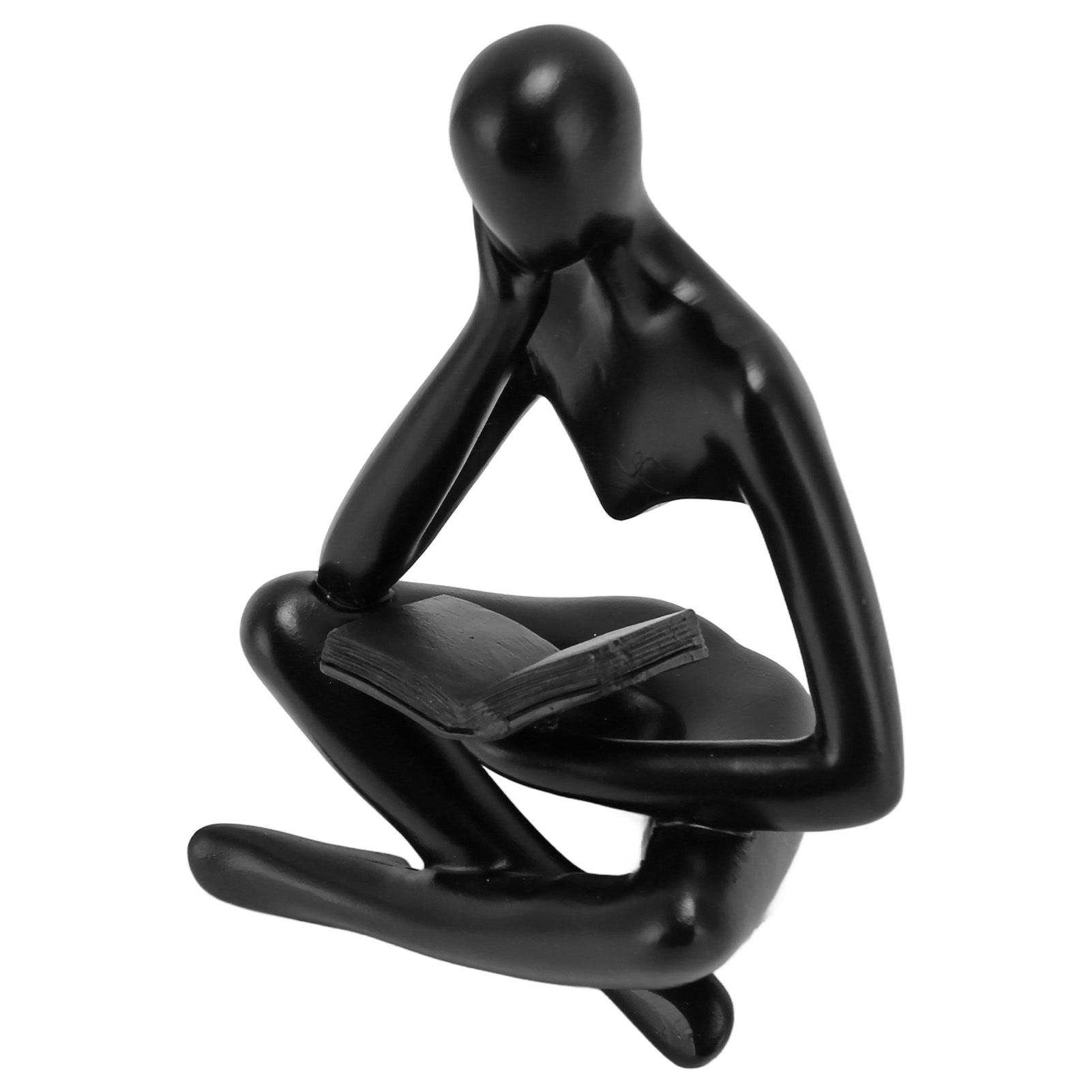 Thinker Reading Statue Resin Sitting Figure Abstract Art Ornament for Living view 6